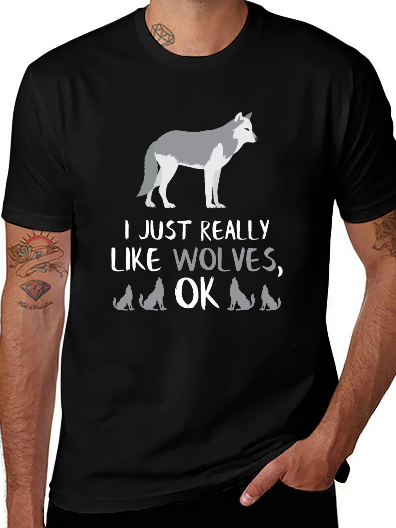 I Just Really Like Wolves OK? Graphic Tee