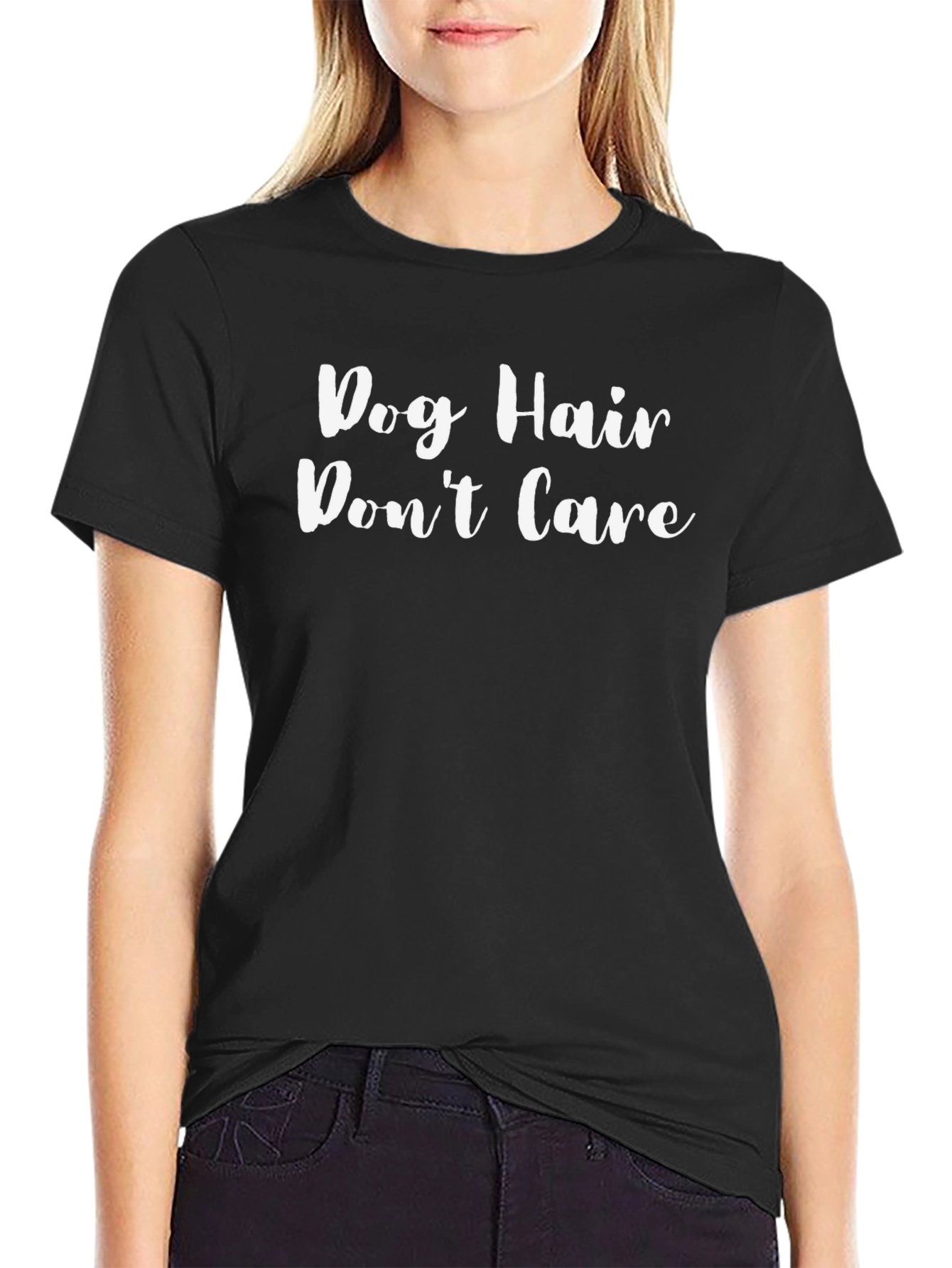 Dog Hair Dont Care Graphic Tee - Black