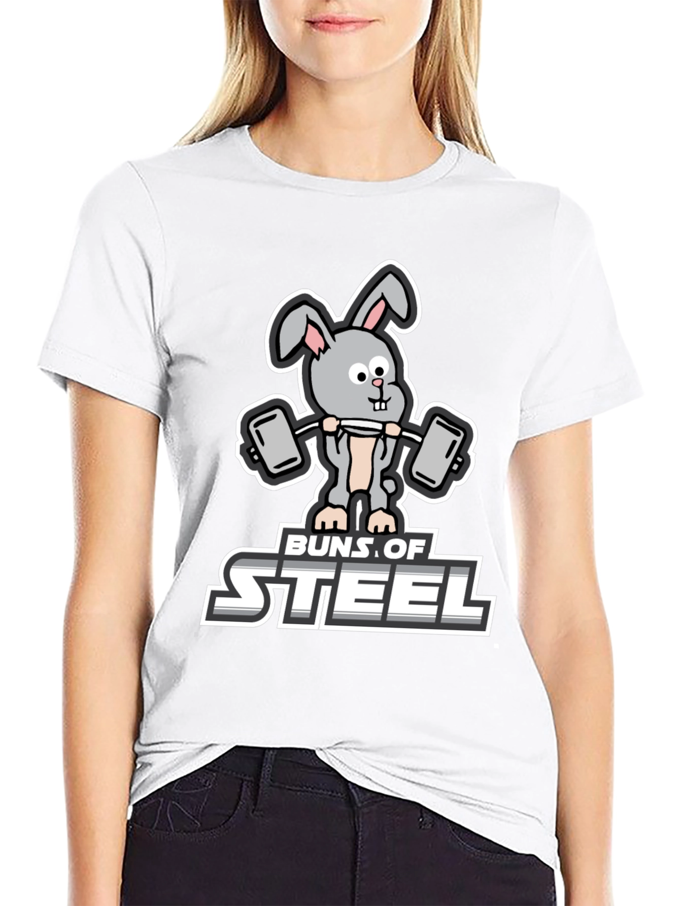 Buns of Steel T-Shirt: Funny Workout Rabbit Tee