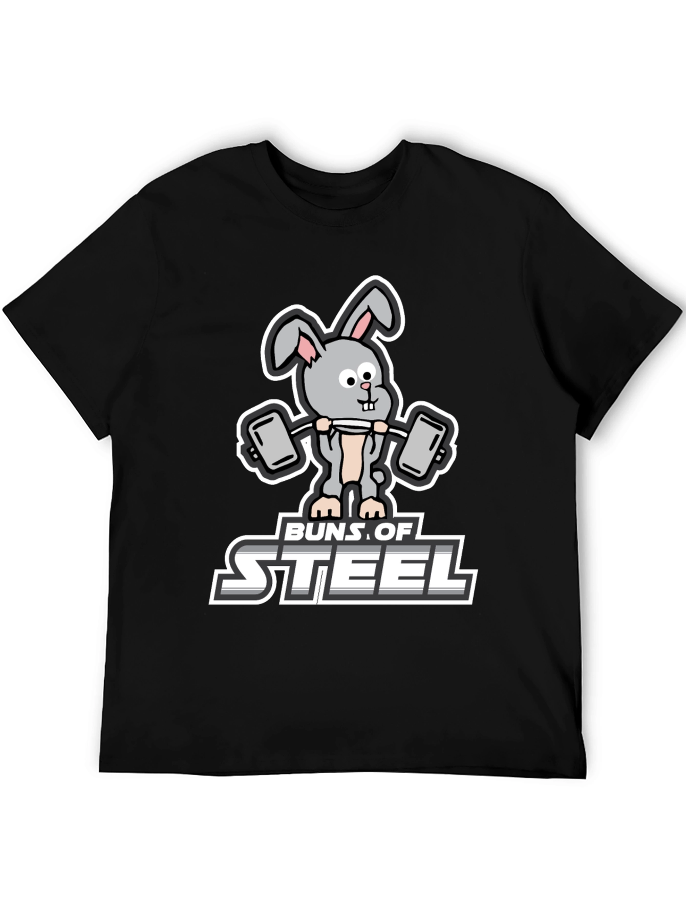 Buns of Steel T-Shirt: Funny Workout Rabbit Tee