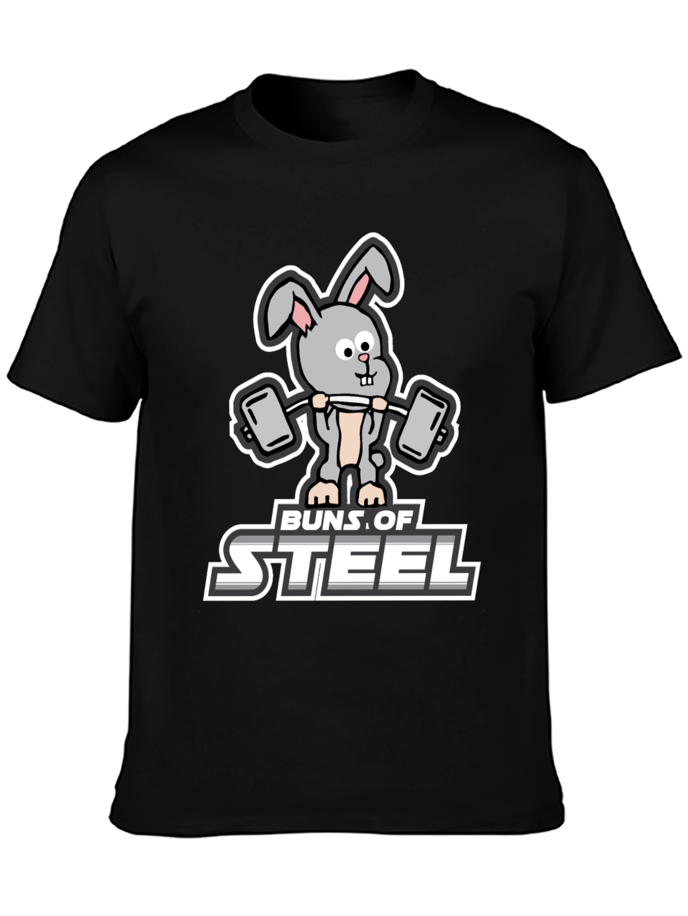 Buns of Steel T-Shirt: Funny Workout Rabbit Tee