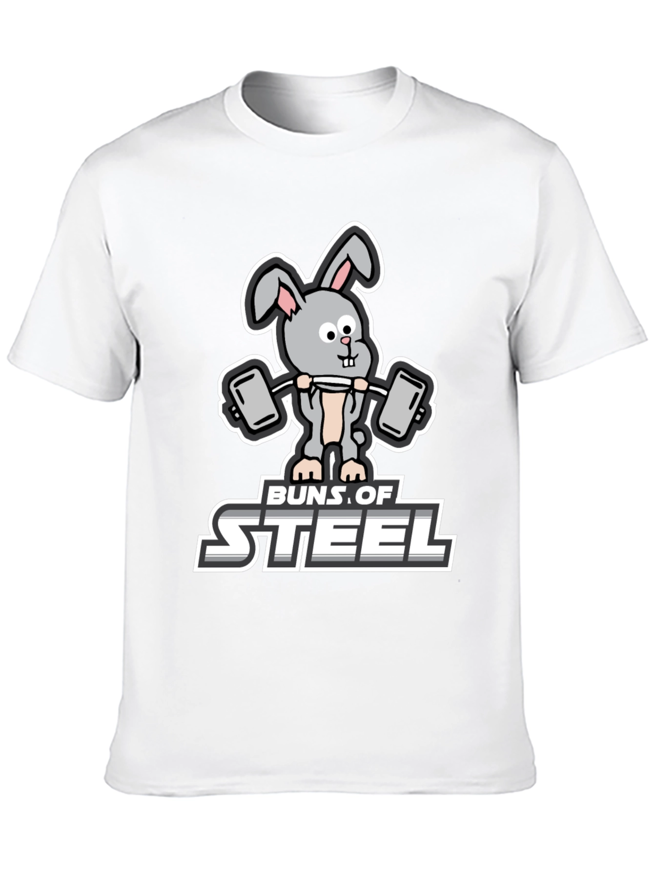 Buns of Steel T-Shirt: Funny Workout Rabbit Tee