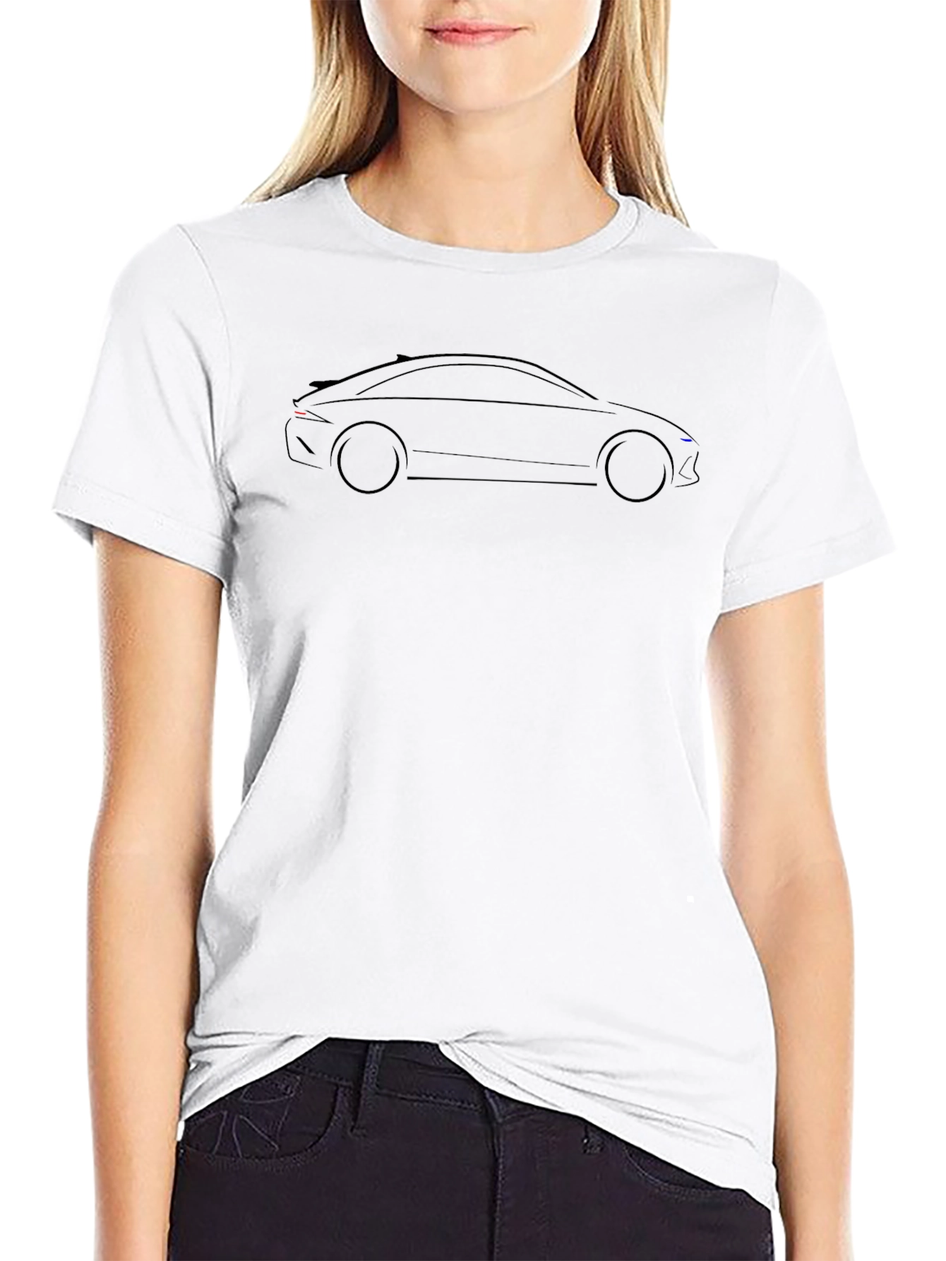 Modern Car Outline T-Shirt - Stylish Automotive Tee