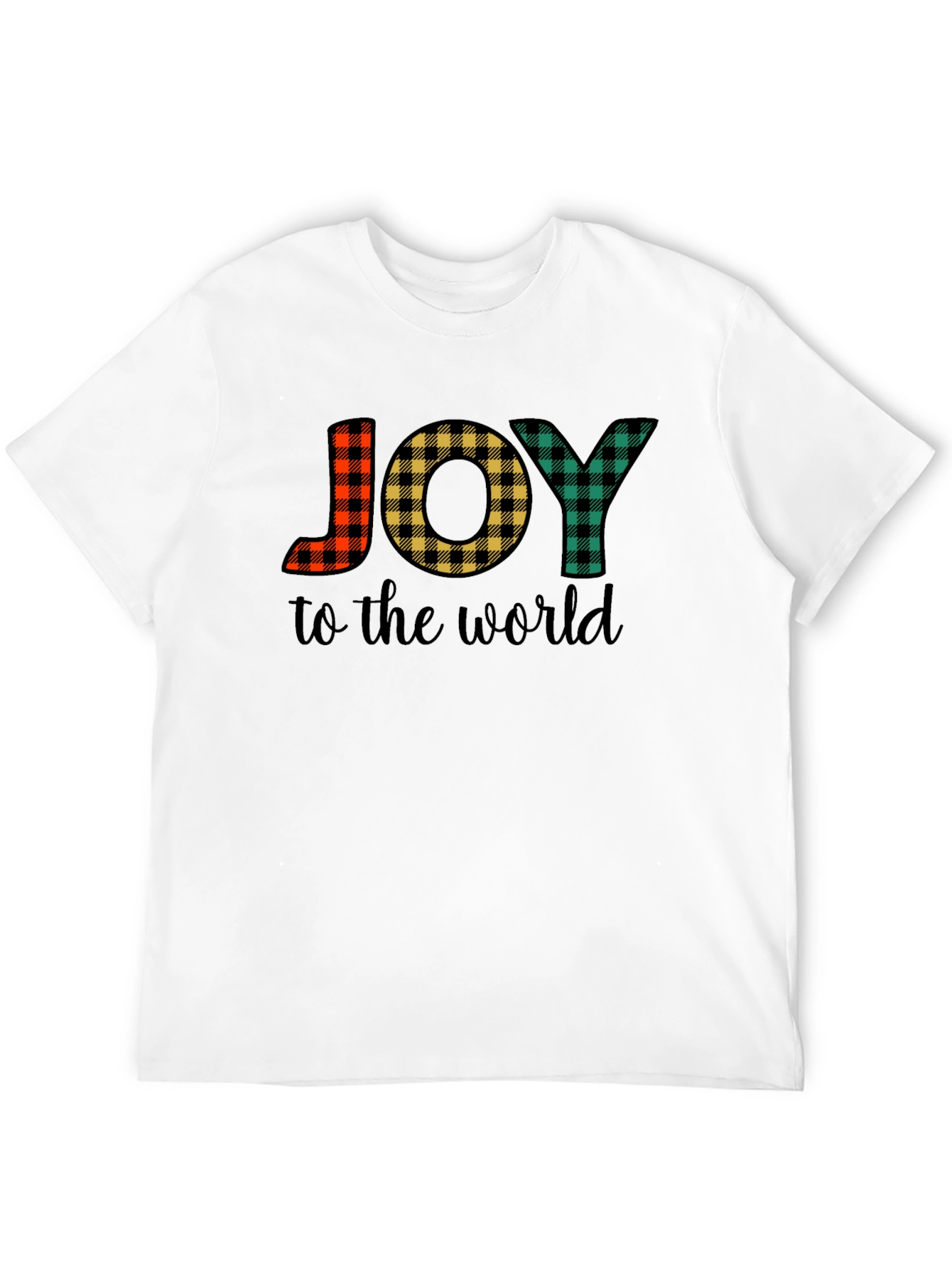Plaid JOY Christmas T-Shirt