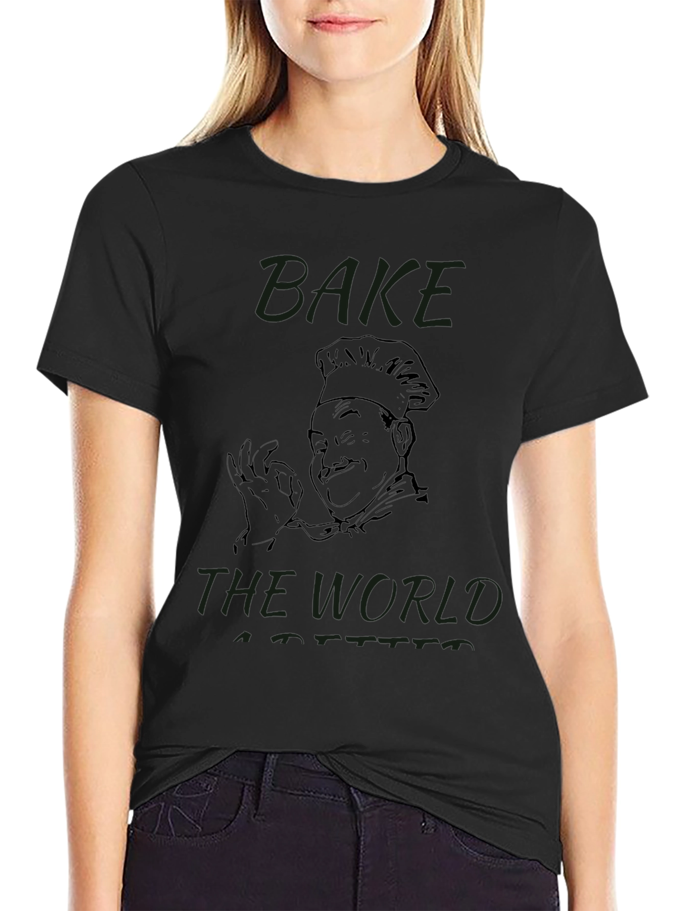 Bake the World Better Black Graphic Tee