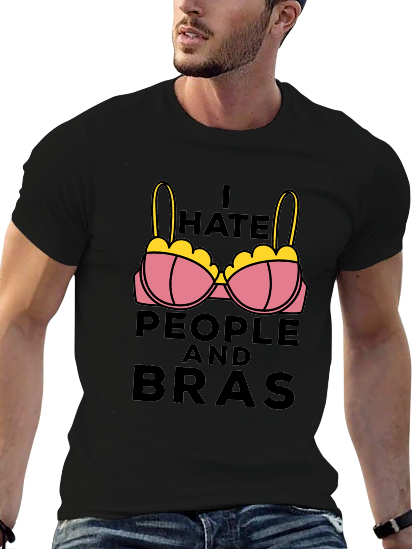 I Hate People and Bras Graphic Tee