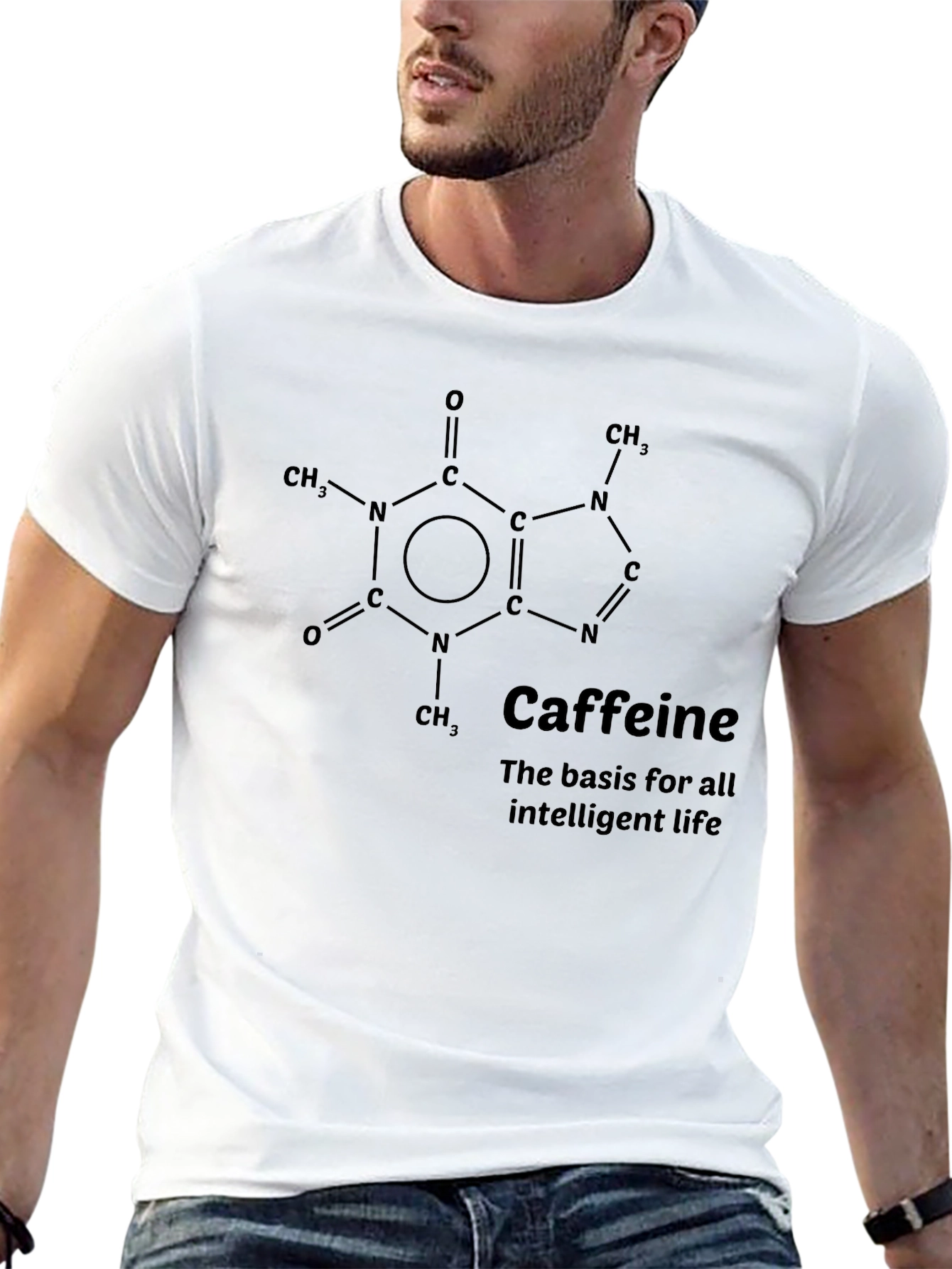 Caffeine Molecule T-Shirt - Intelligent Life Tee