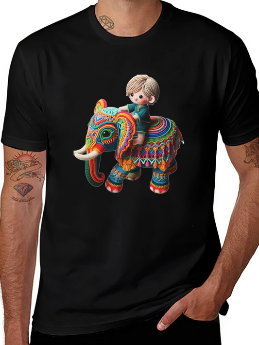 Colorful Elephant Ride Graphic Tee