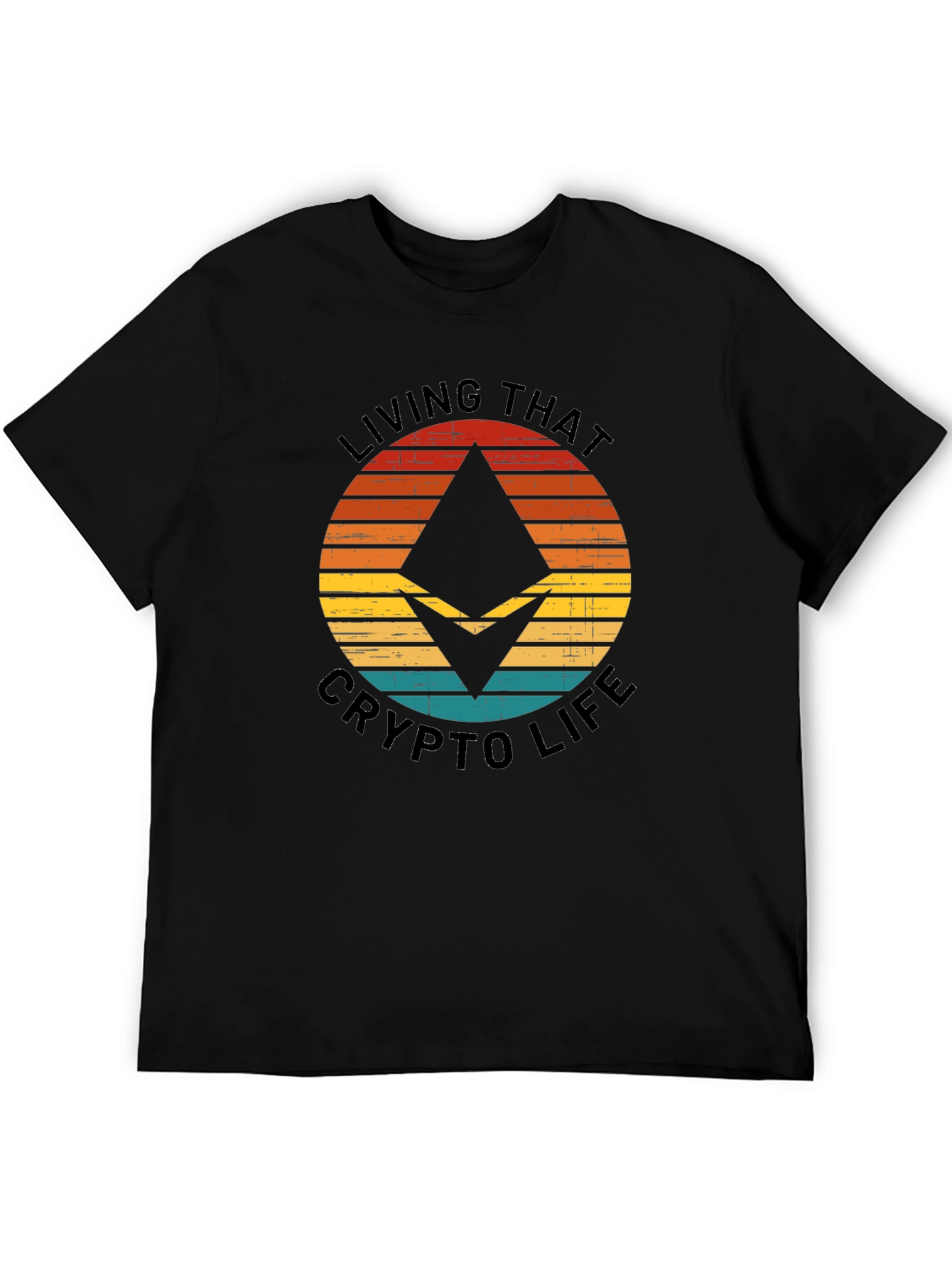 Crypto Life Black T-Shirt - Ethereum Design
