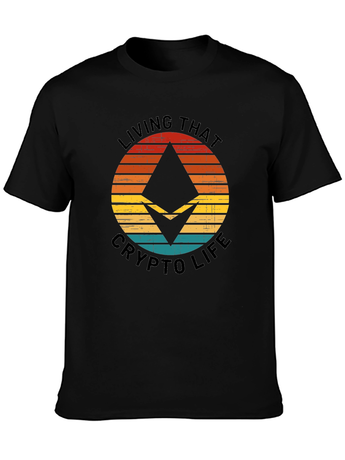 Crypto Life Black T-Shirt - Ethereum Design