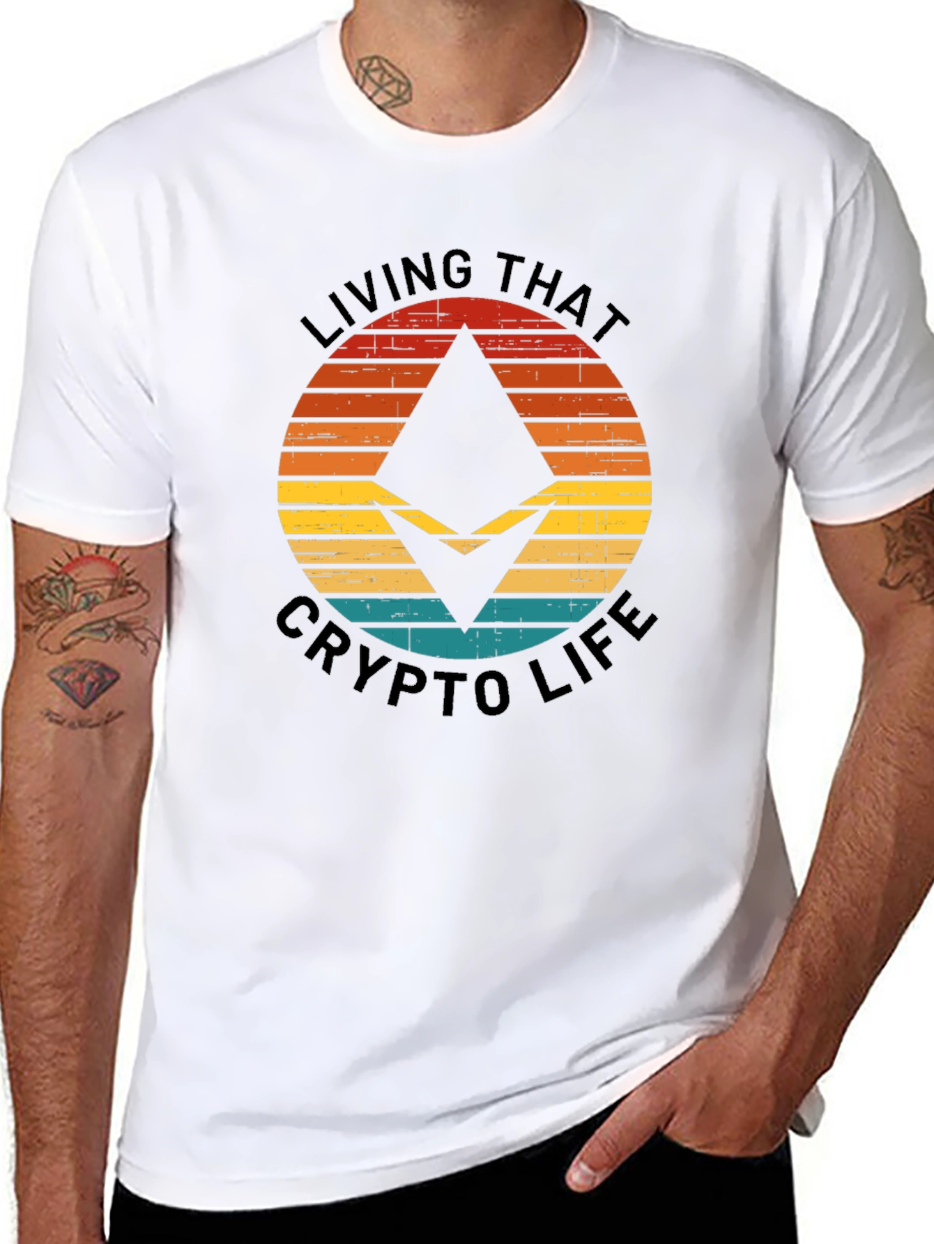 Crypto Life Black T-Shirt - Ethereum Design