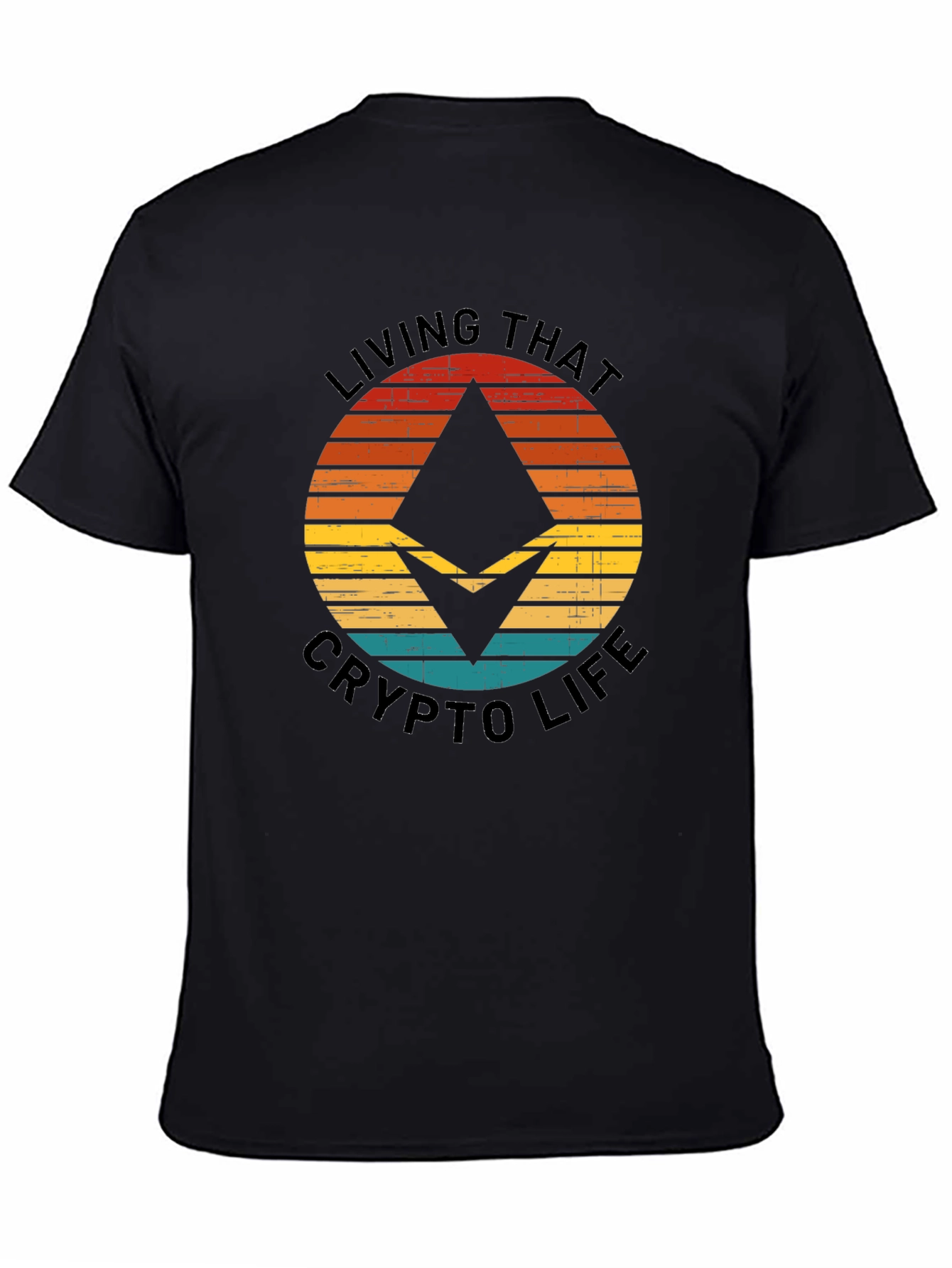 Crypto Life Black T-Shirt - Ethereum Design