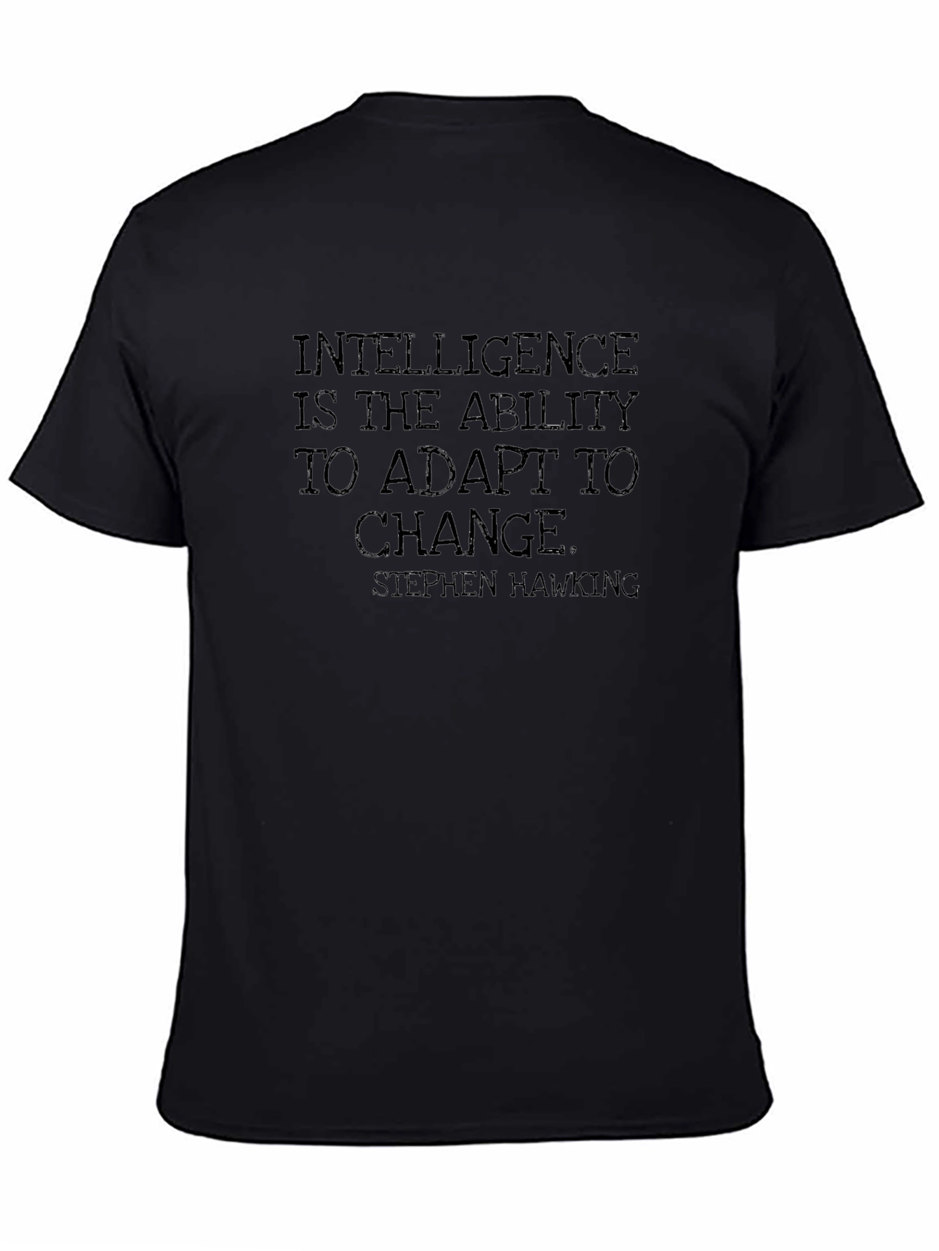 Stephen Hawking Quote Graphic Black T-Shirt