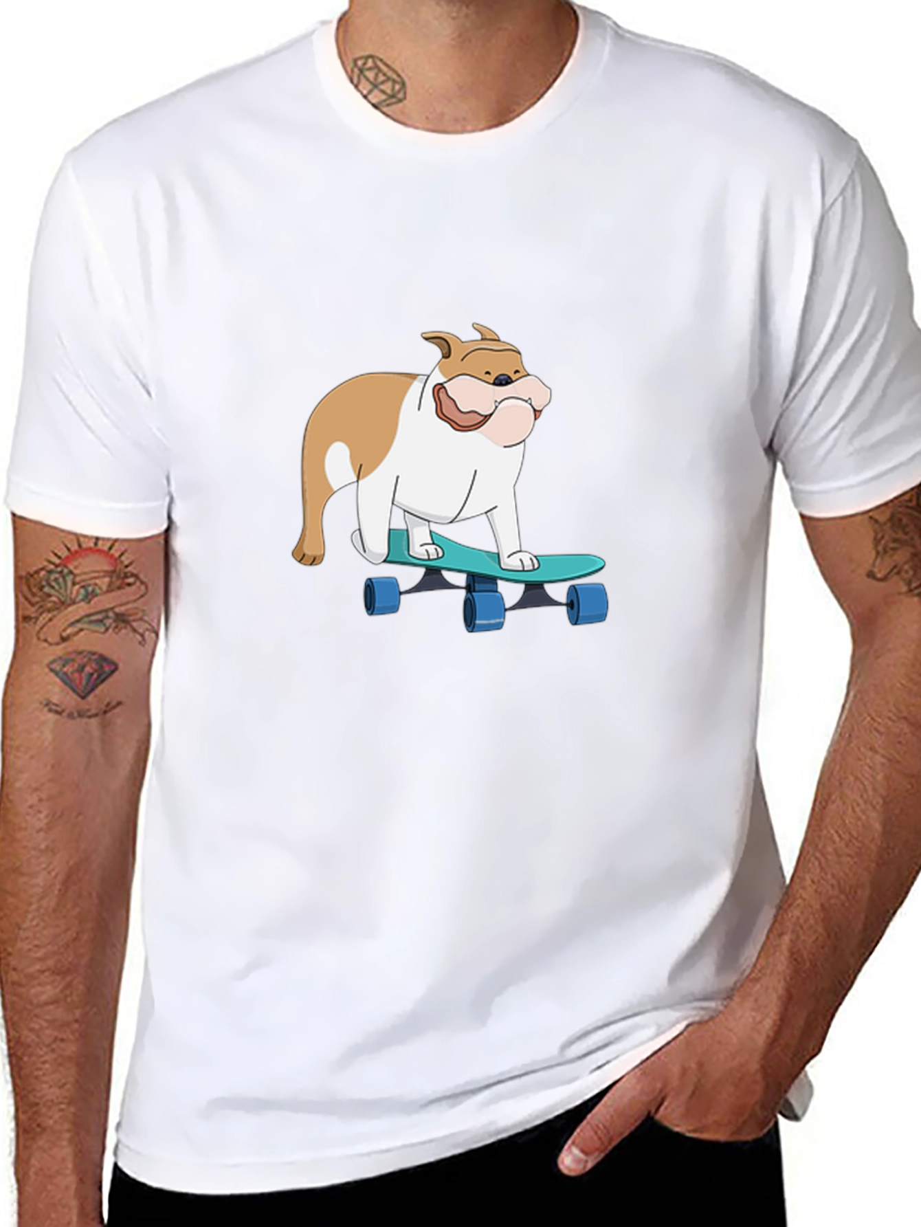 Bulldog Skateboard Graphic Tee - Unisex