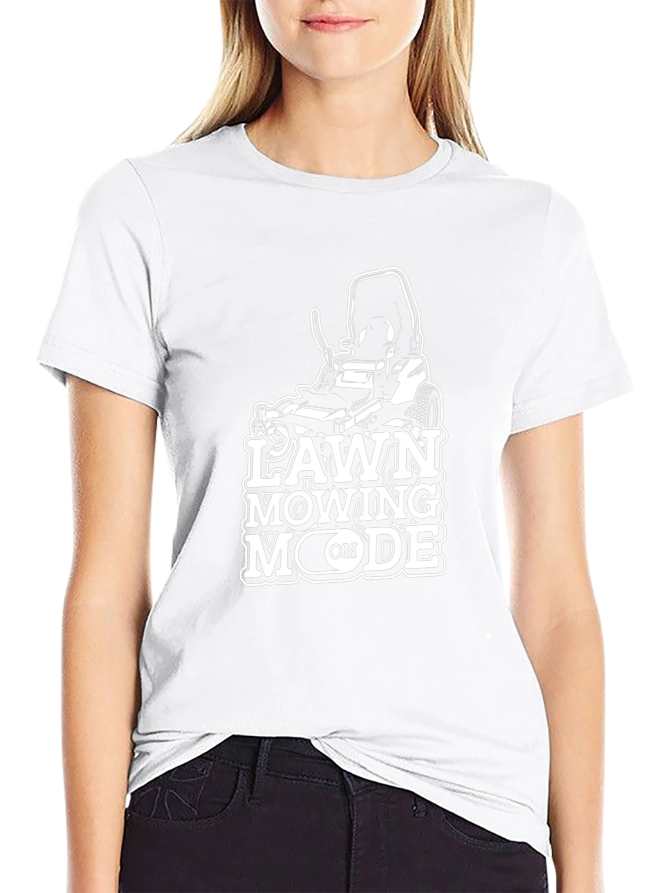 Lawn Mowing Mode On Graphic T-Shirt - Black