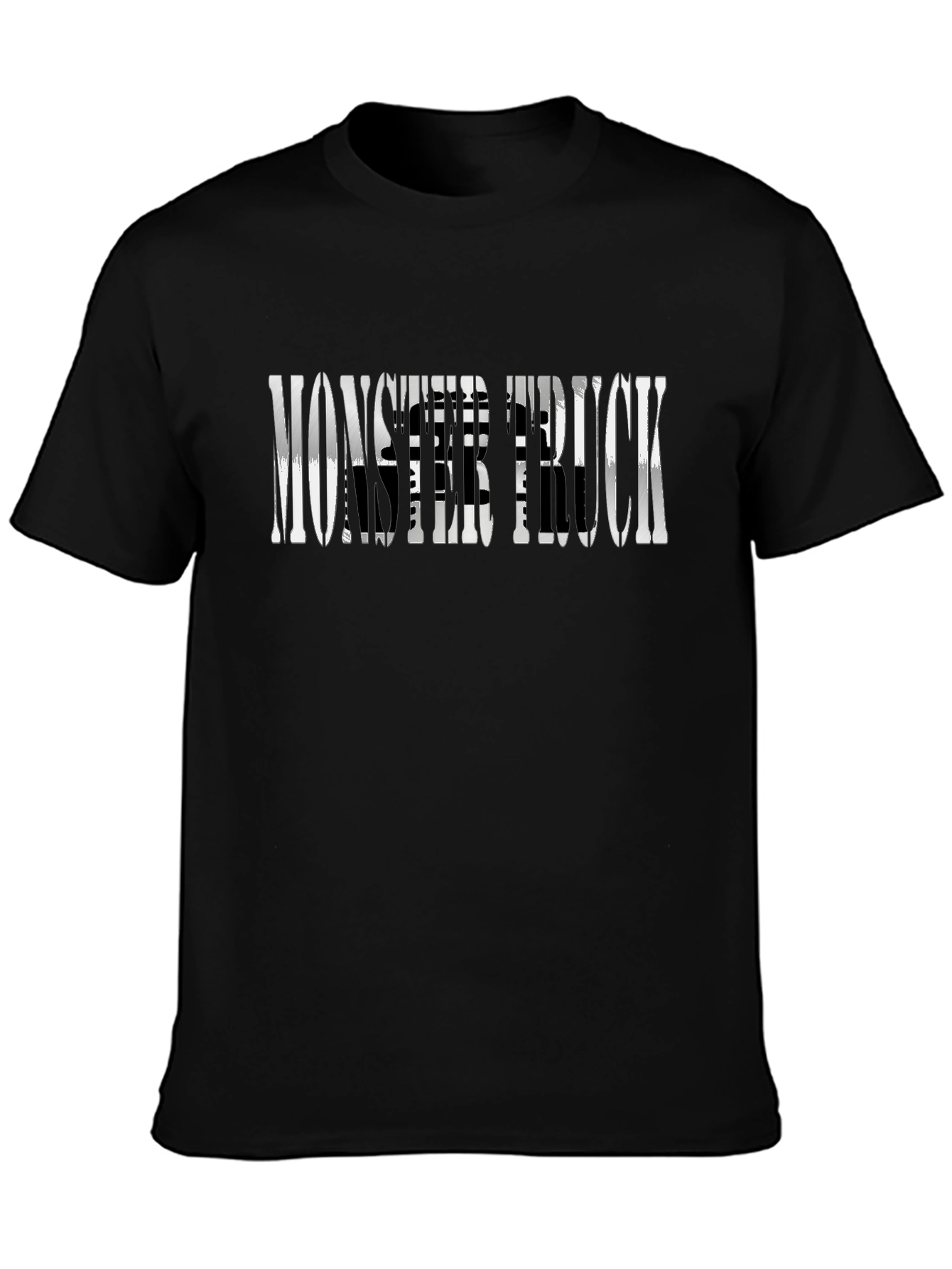 Monster Truck Graphic Print Black T-Shirt