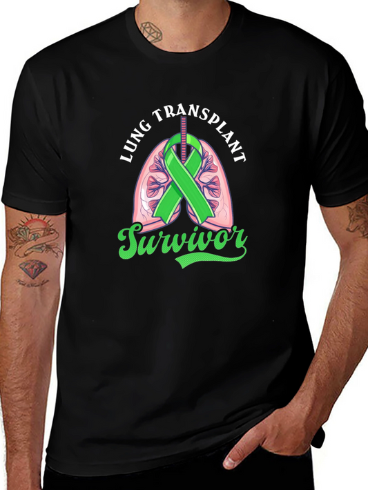 Lung Transplant Survivor Black T-Shirt