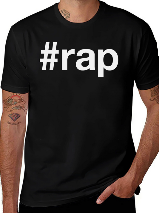 #rap Graphic Tee - Black Short Sleeve T-Shirt