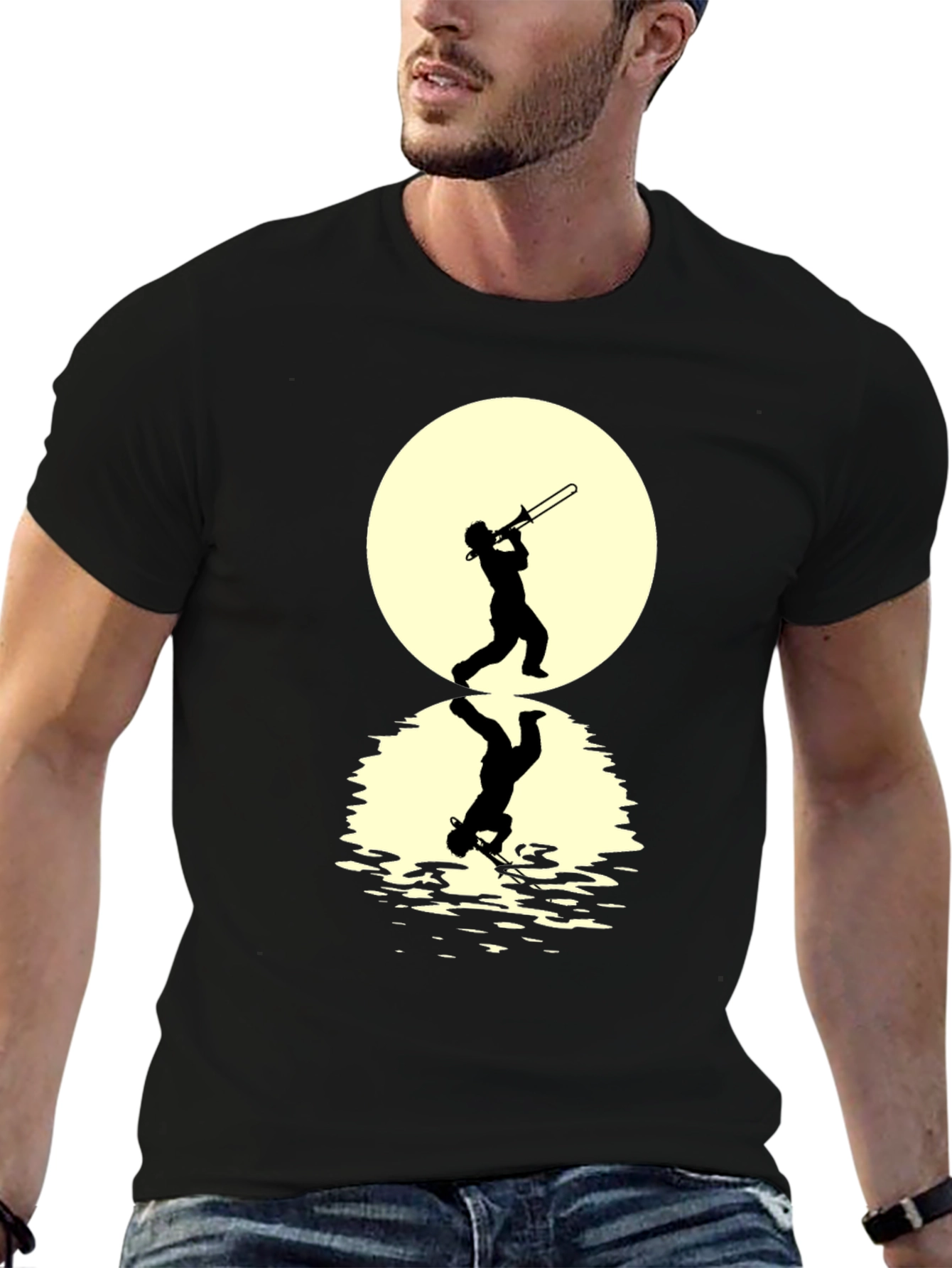 Trombone Player Reflection Graphic Tee