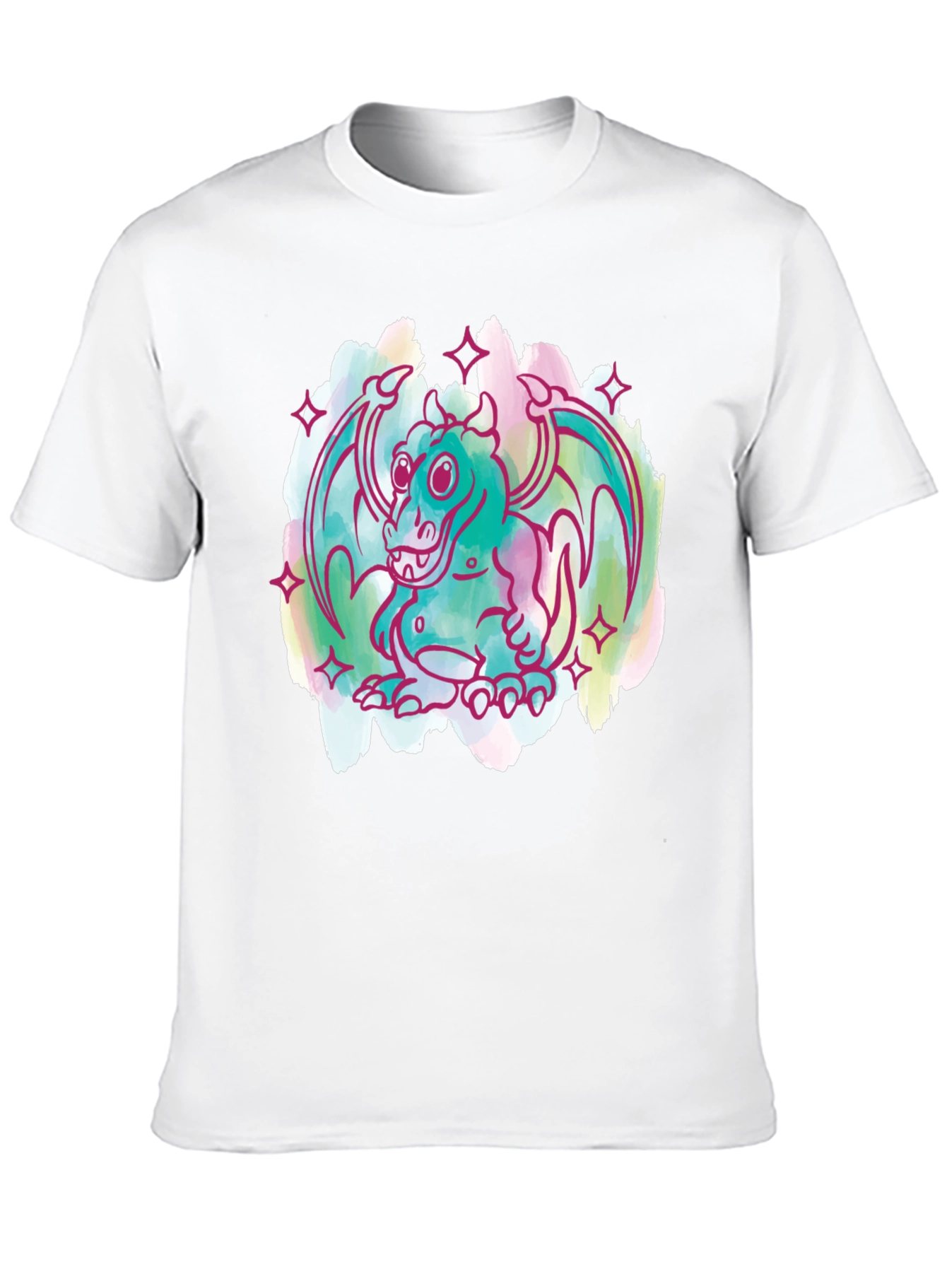 Dragon Graphic Tee - Whimsical Cartoon Style