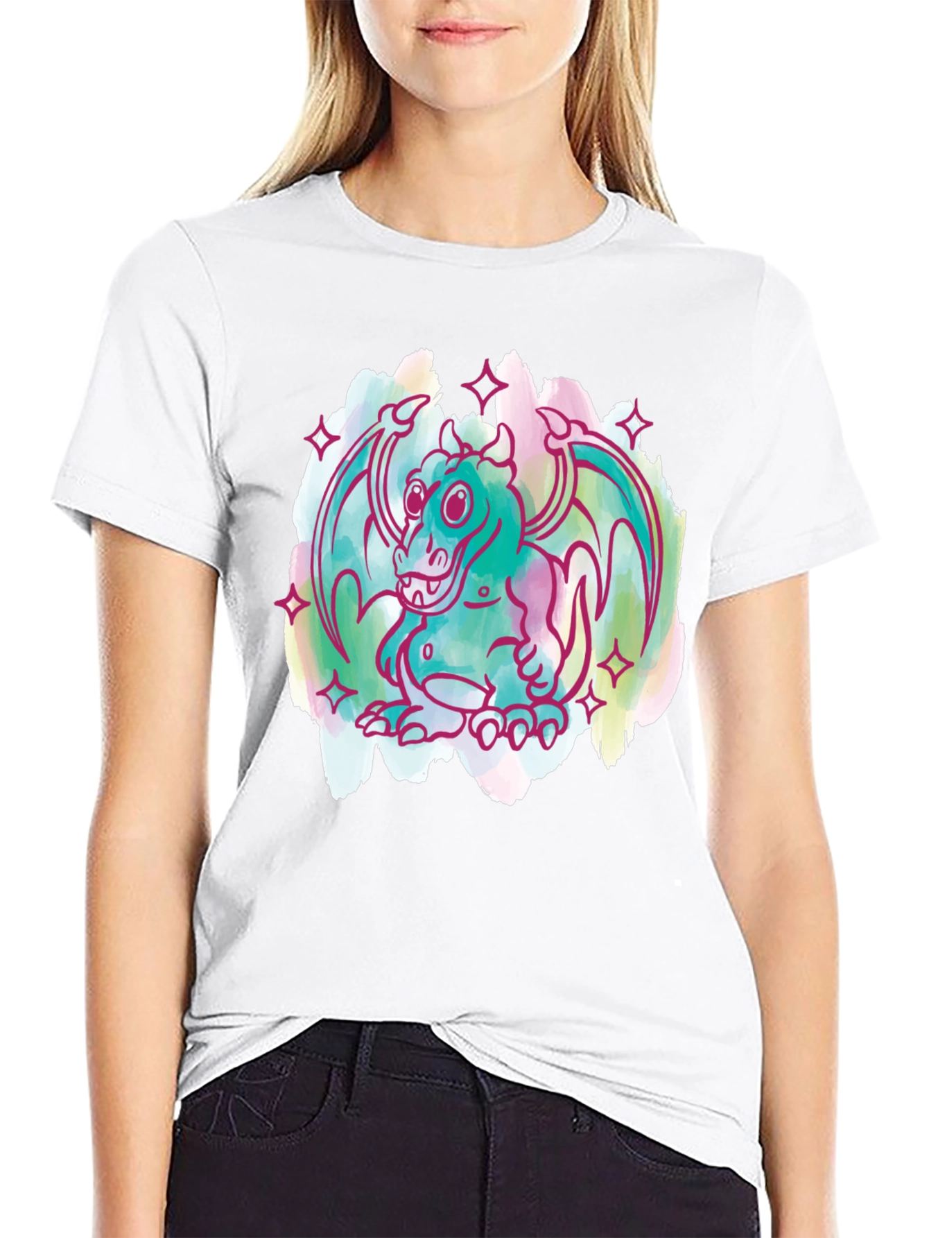 Dragon Graphic Tee - Whimsical Cartoon Style