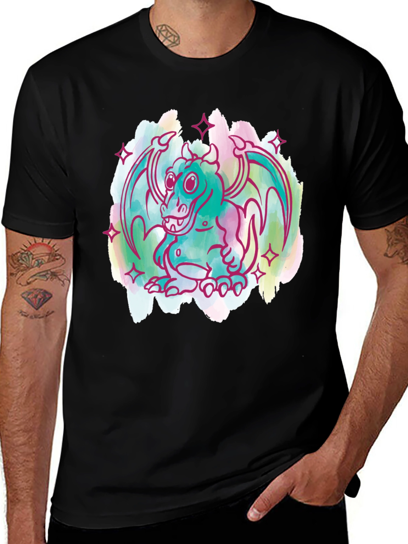 Dragon Graphic Tee - Whimsical Cartoon Style