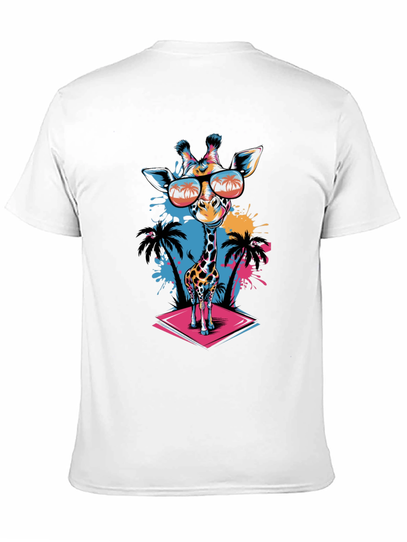 Cool Giraffe Graphic Tee - Black Cotton T-Shirt
