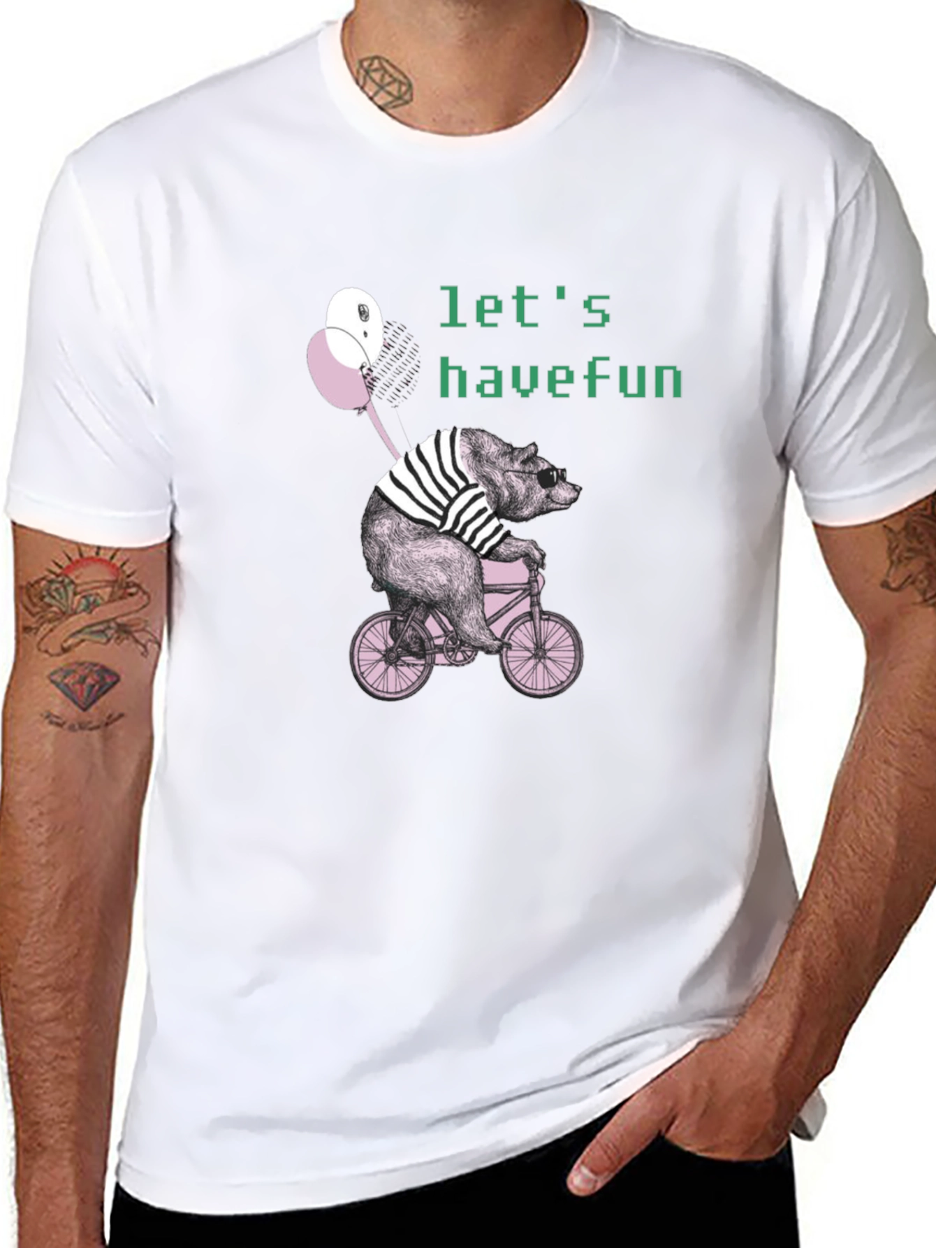 Bear on Bike Graphic T-Shirt