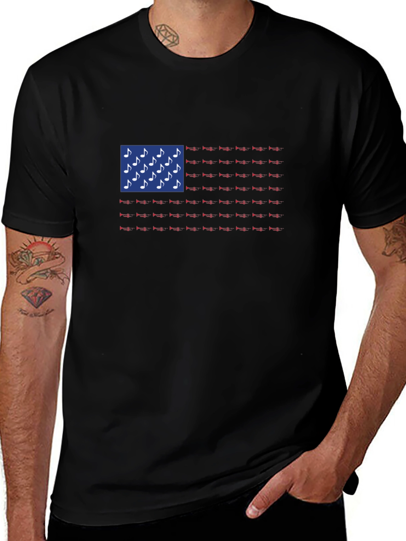 Musical American Flag Graphic Tee