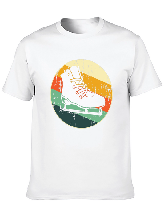 Retro Ice Skate Graphic Tee - Vintage Style Skating Shirt