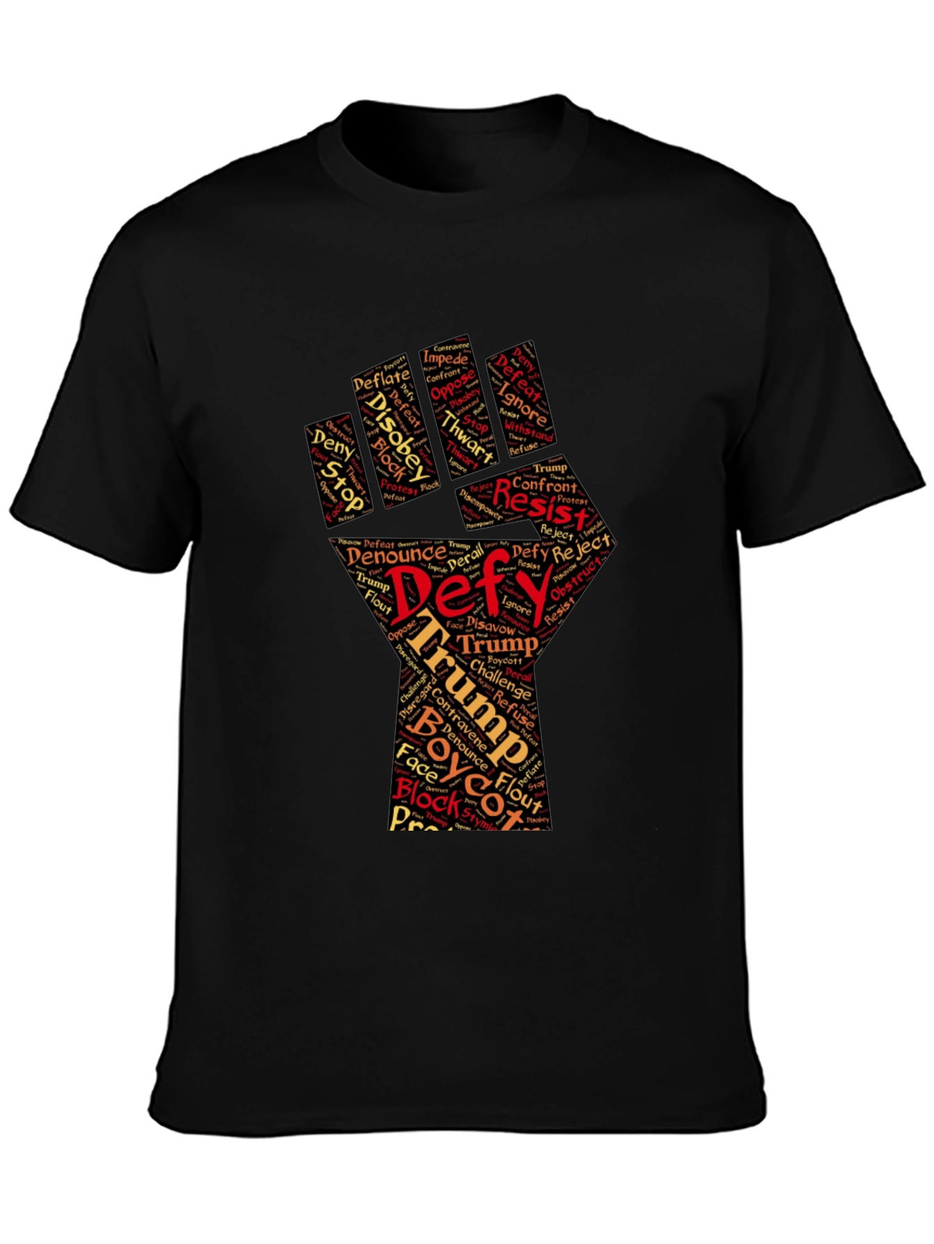 Defy Trump Graphic Tee - Resist! Black Cotton T-Shirt