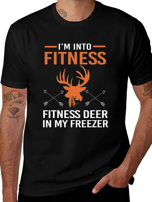 Fitness Deer T-Shirt - Hunting Gym Novelty Tee