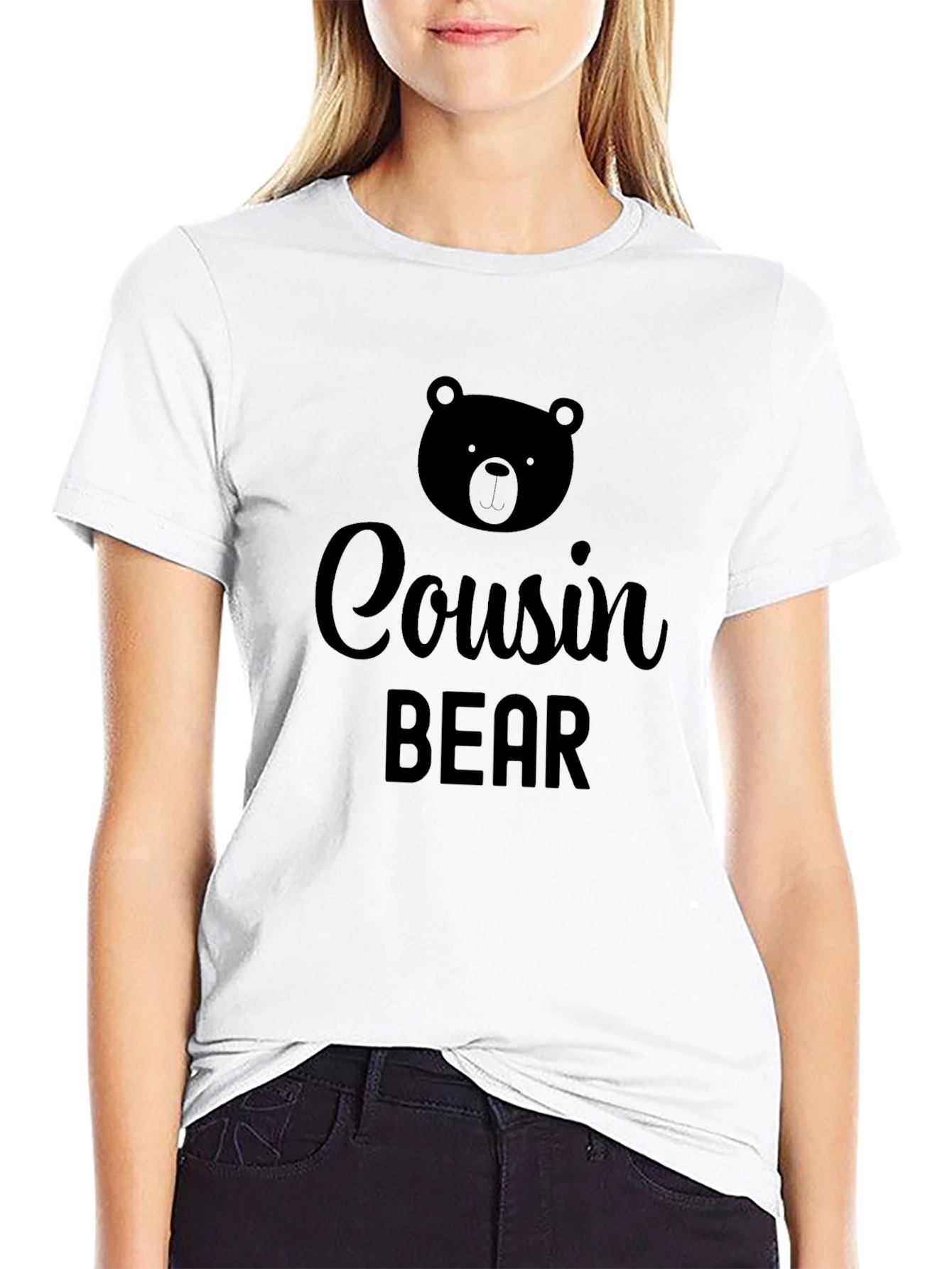 Cousin Bear T-Shirt - Black Novelty Tee