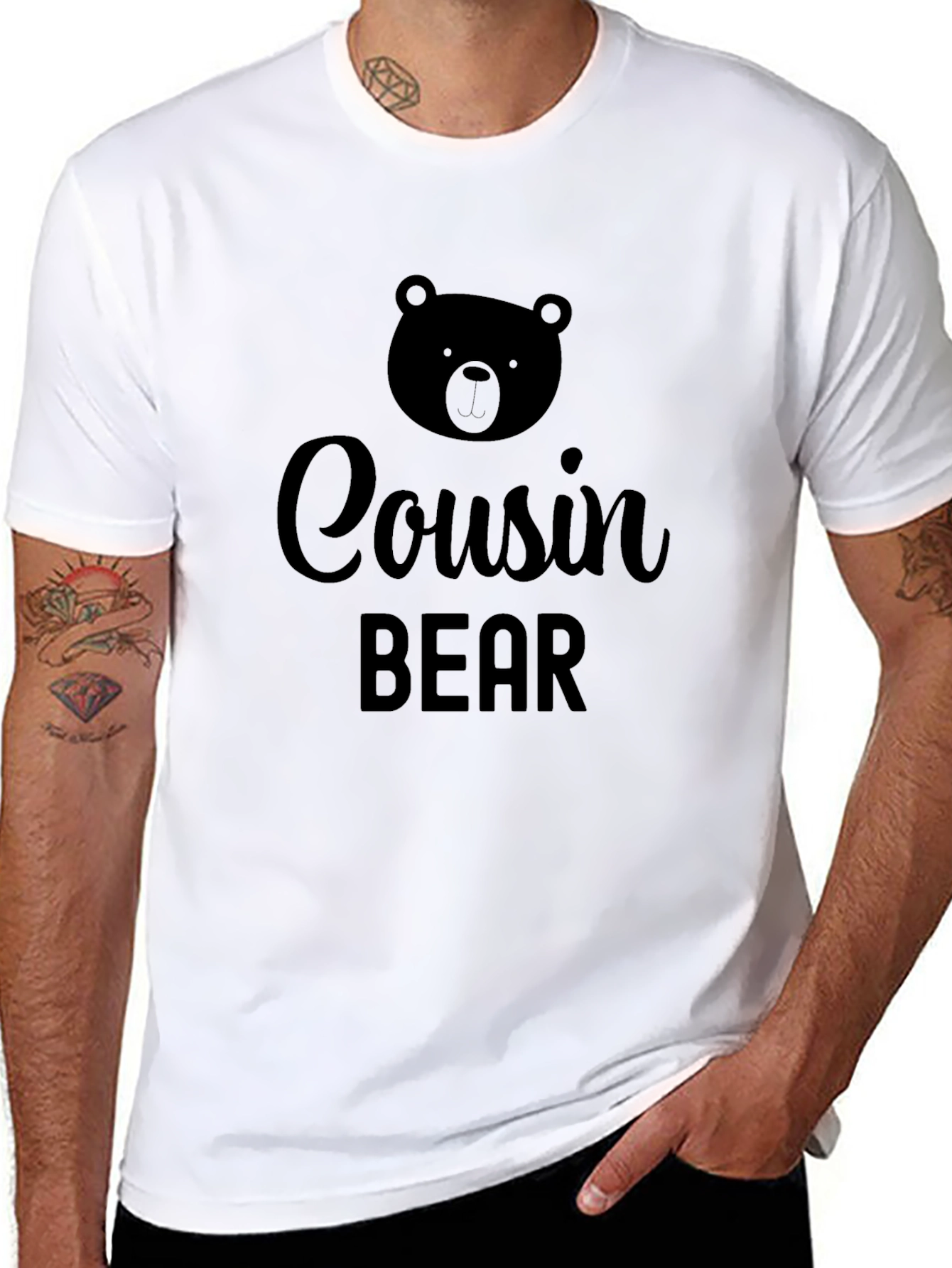 Cousin Bear T-Shirt - Black Novelty Tee