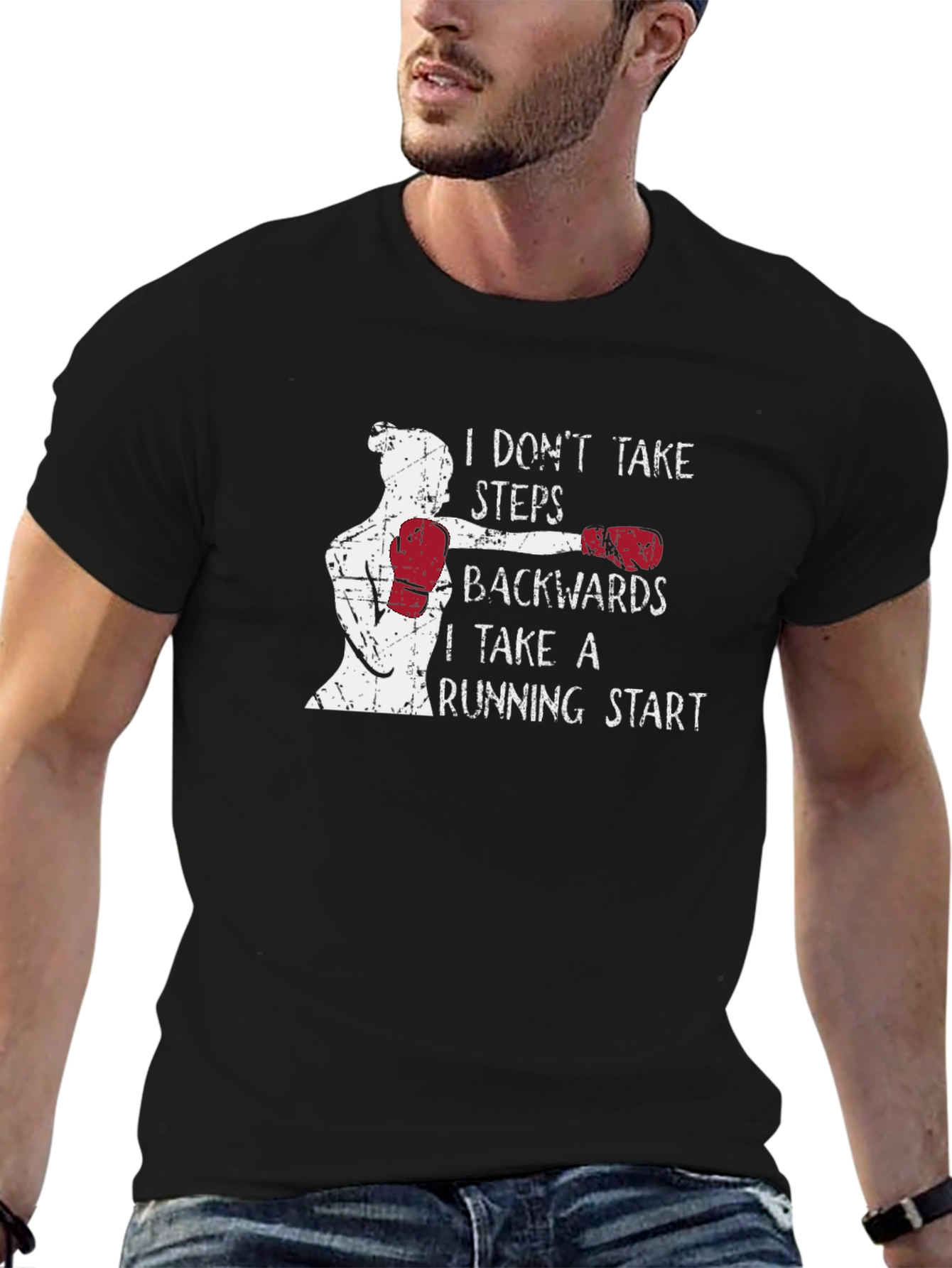 Running Start Graphic Tee - Motivational Boxing Design