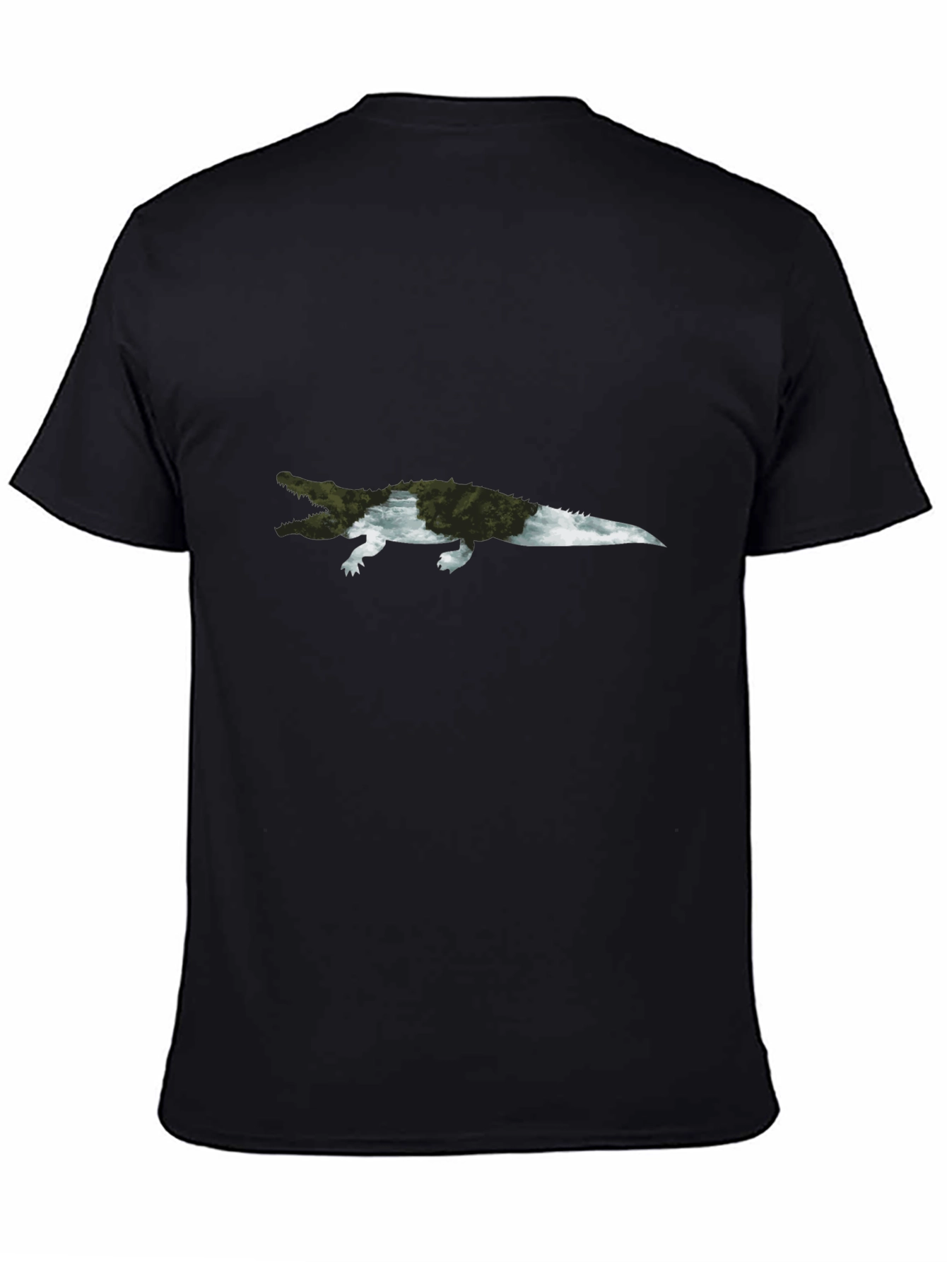 Crocodile Nature Graphic T-Shirt - Black