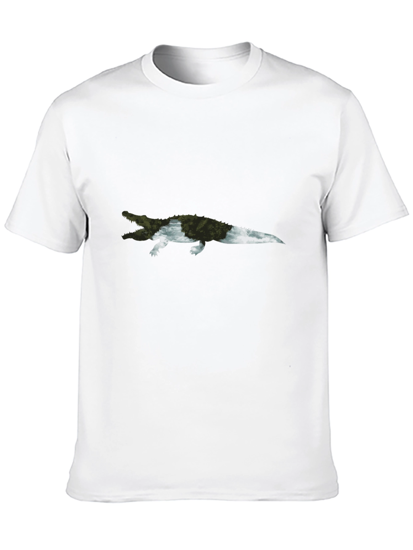 Crocodile Nature Graphic T-Shirt - Black