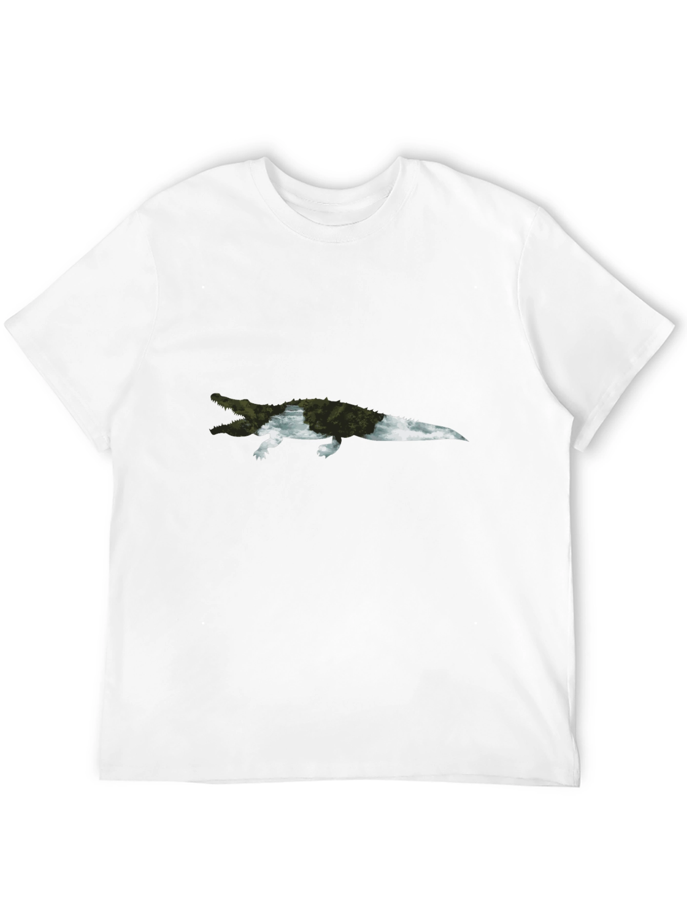 Crocodile Nature Graphic T-Shirt - Black