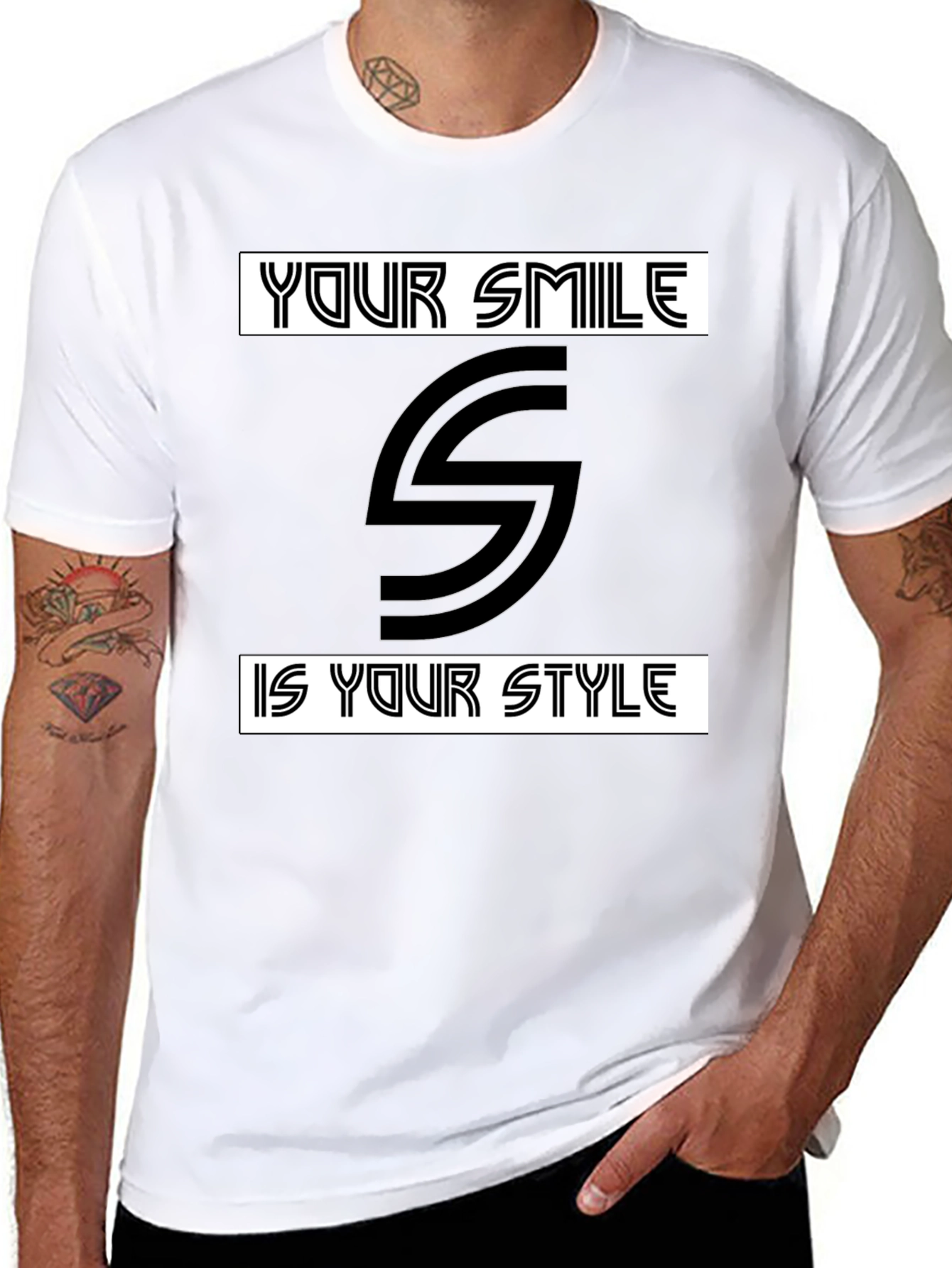 Smile Style Black Graphic Tee