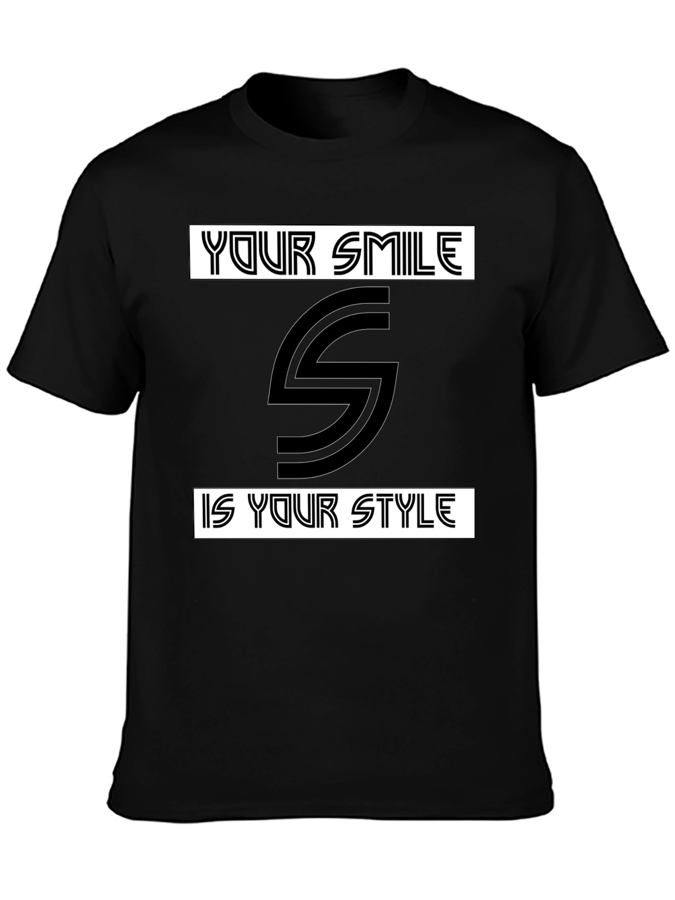 Smile Style Black Graphic Tee