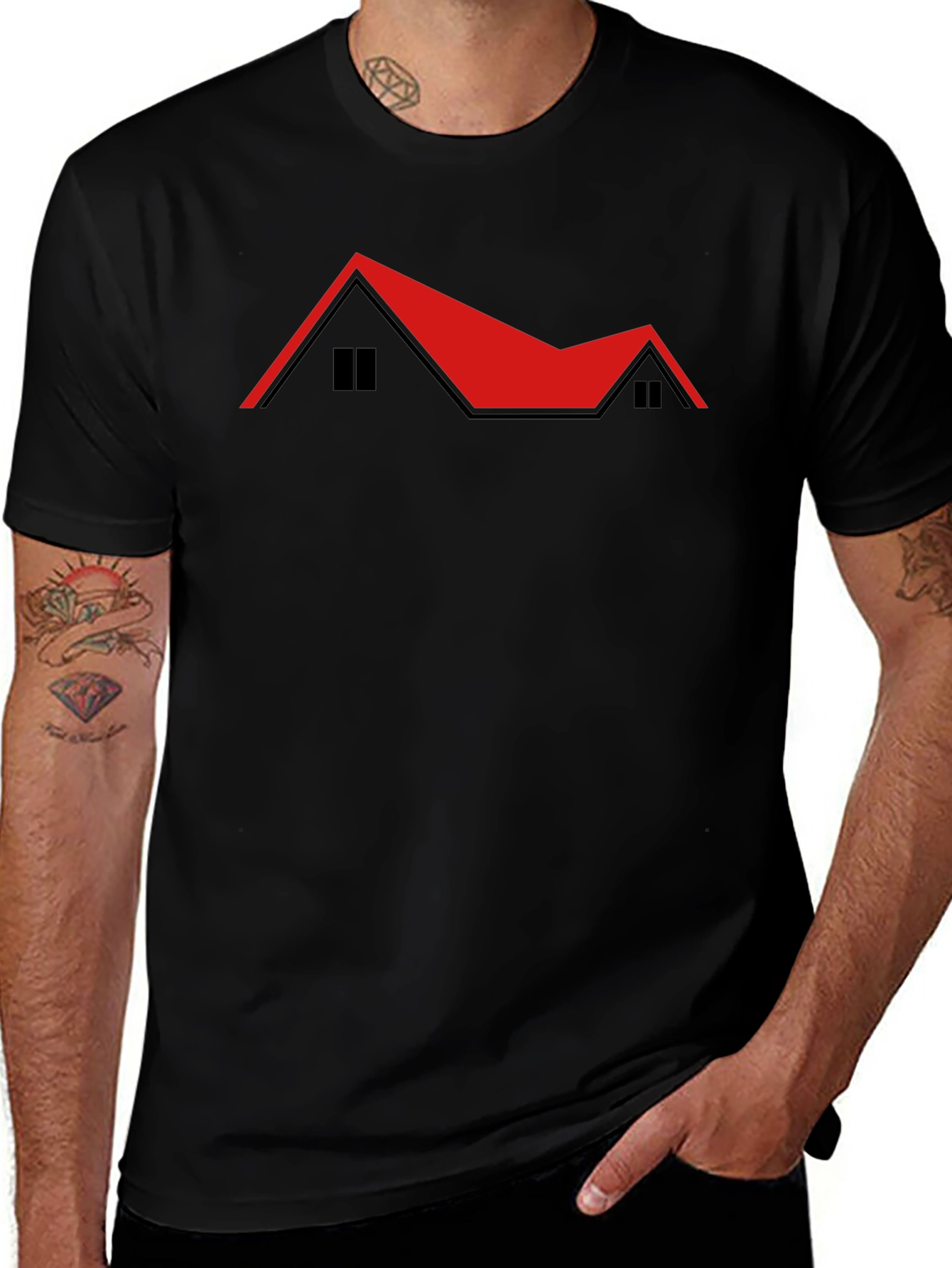 Red Roof House T-Shirt - Unique Design