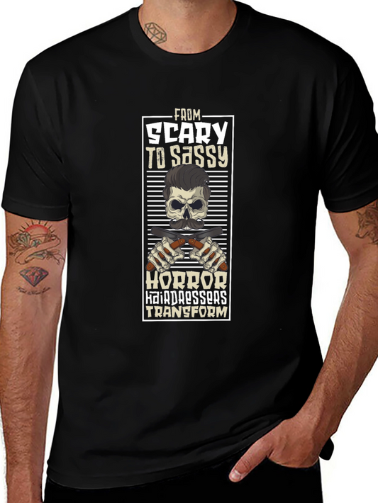 Scary to Sassy Horror Barber T-Shirt