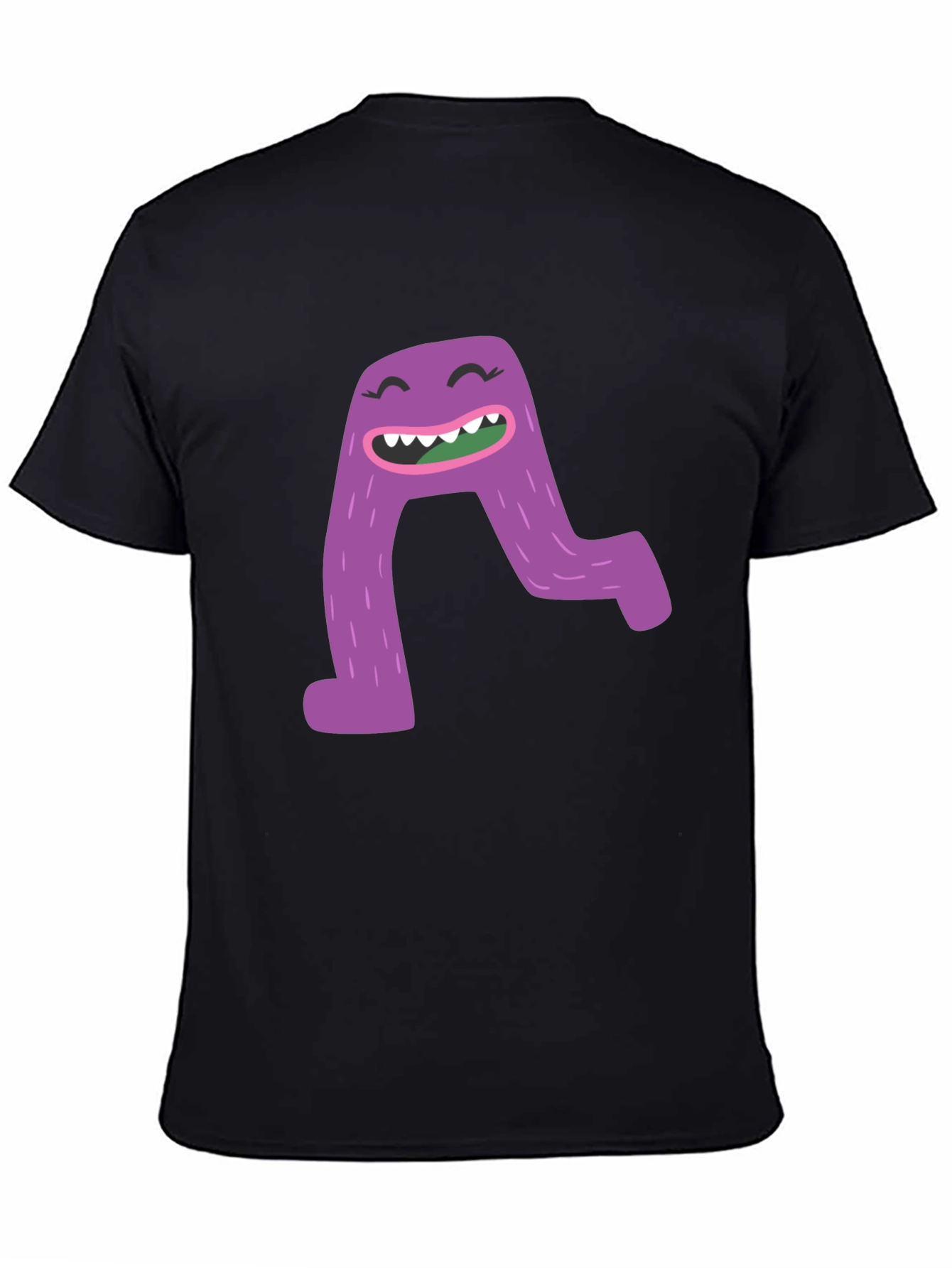 Monster A Letter Graphic Black T-Shirt