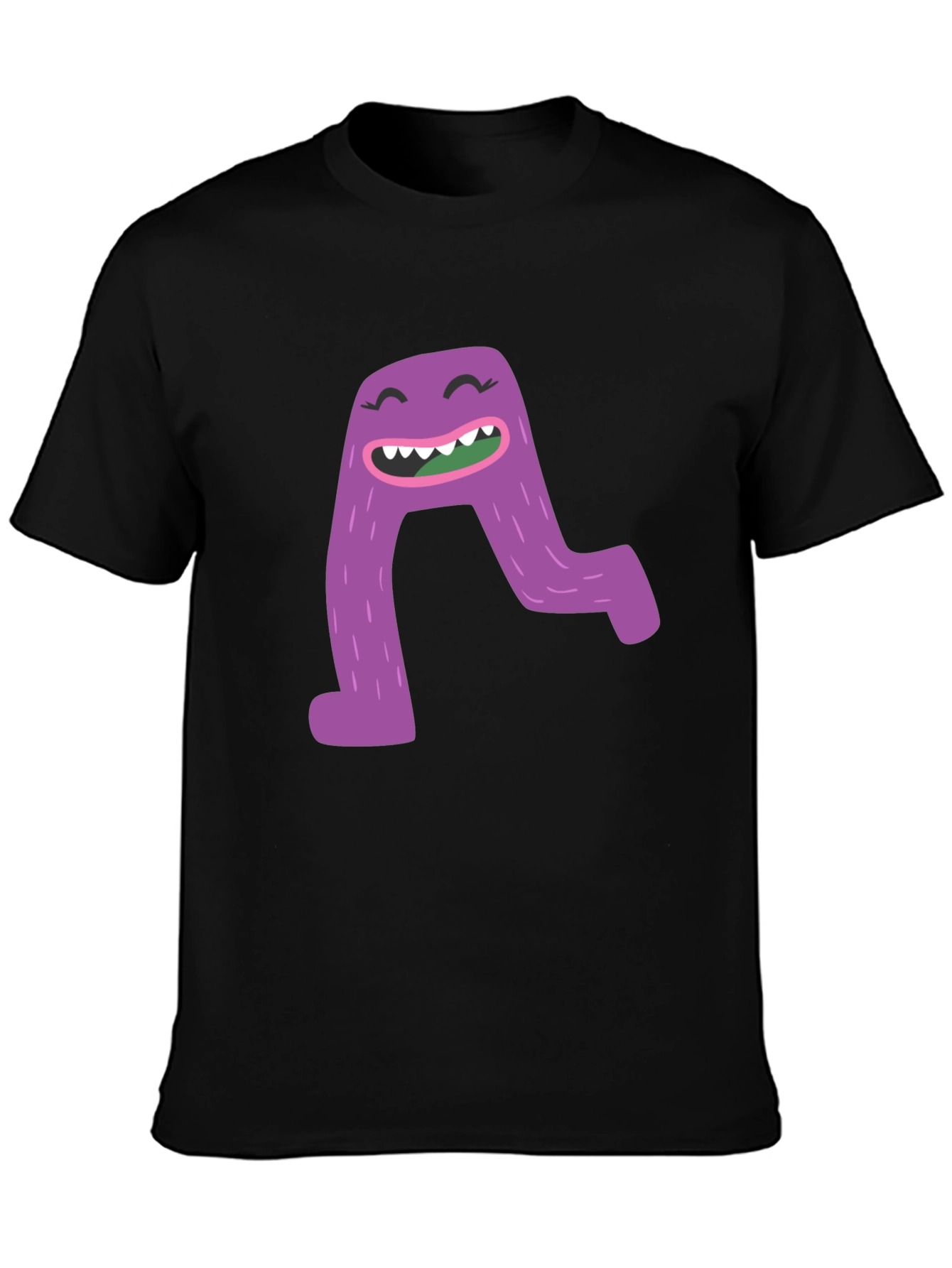 Monster A Letter Graphic Black T-Shirt