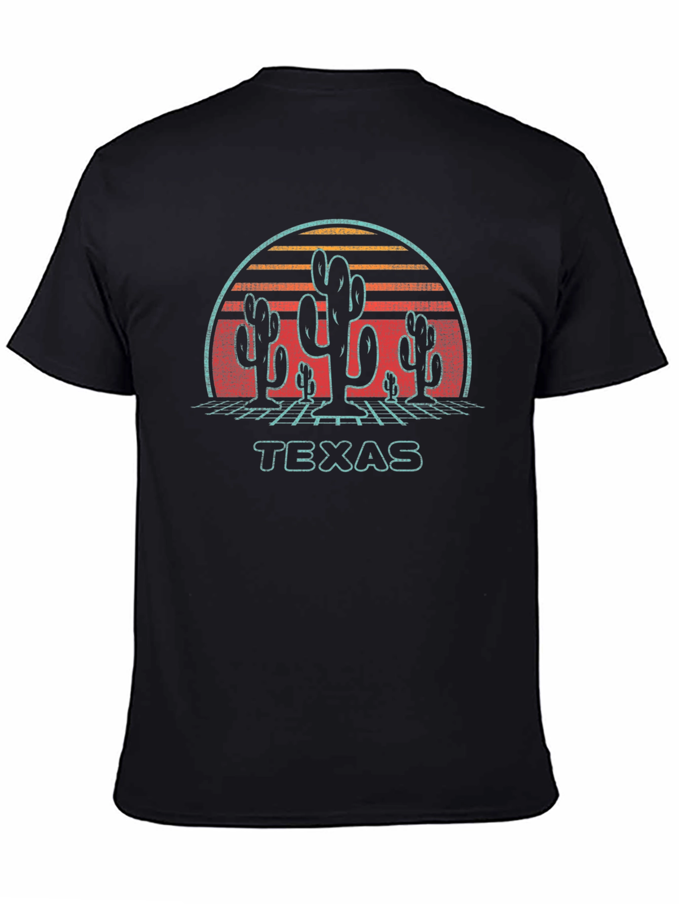 Texas Cactus Retro Graphic T-Shirt