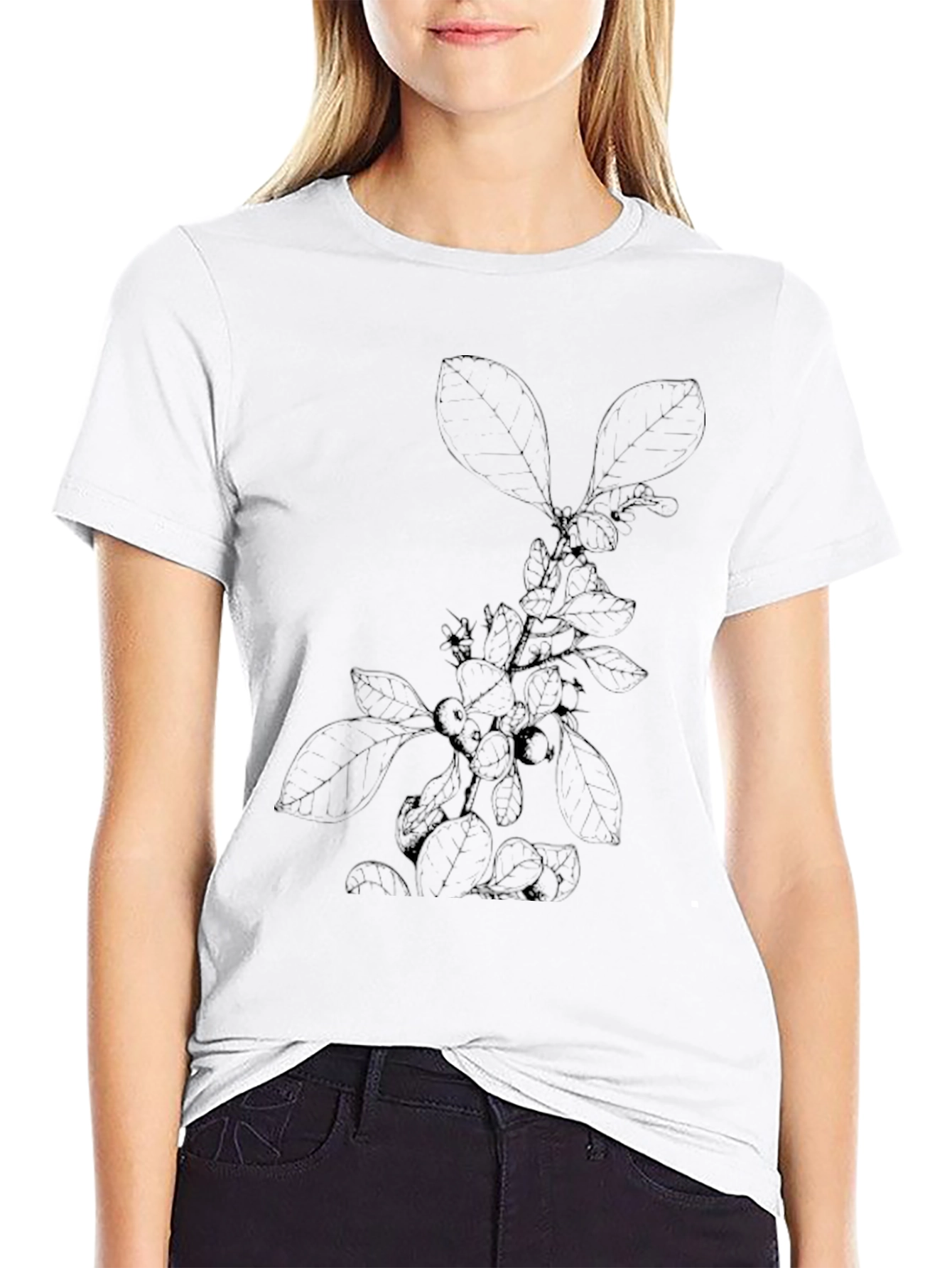 Botanical Sketch Black T-Shirt