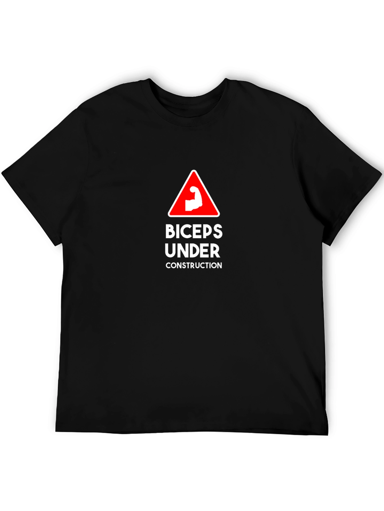 Biceps Under Construction Graphic Tee - Black