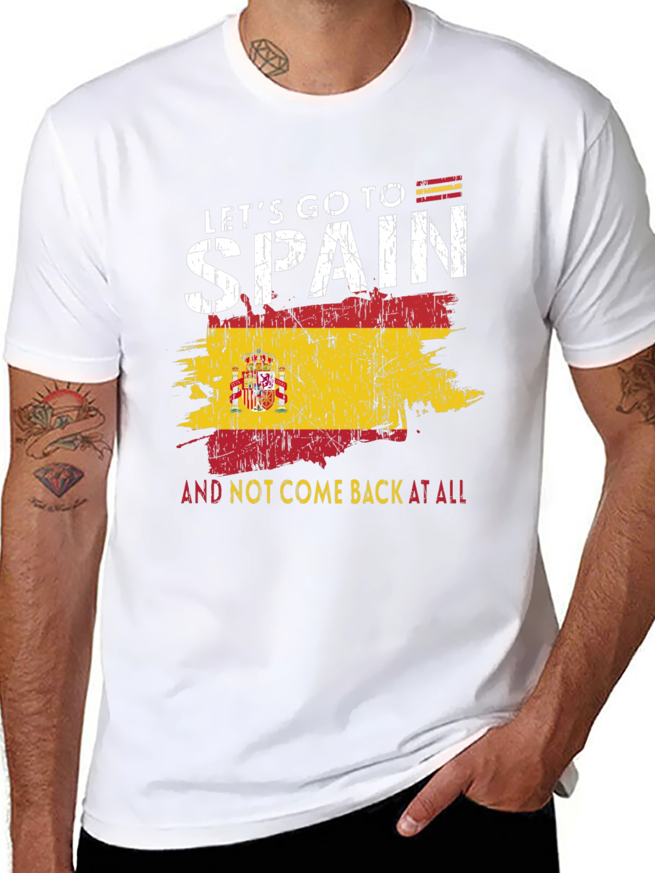 Spain Flag Graphic T-Shirt - Lets Go To Spain