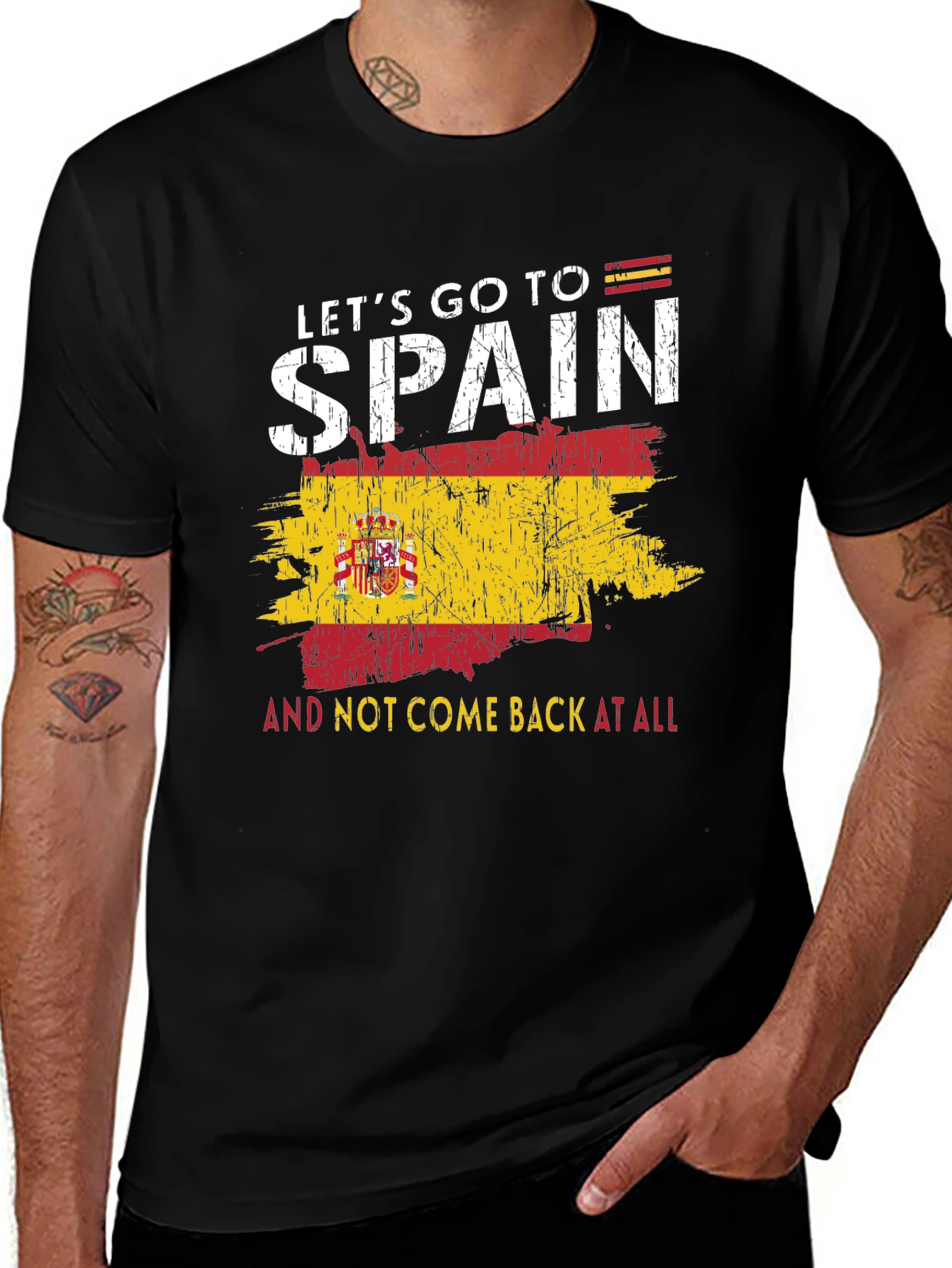 Spain Flag Graphic T-Shirt - Lets Go To Spain
