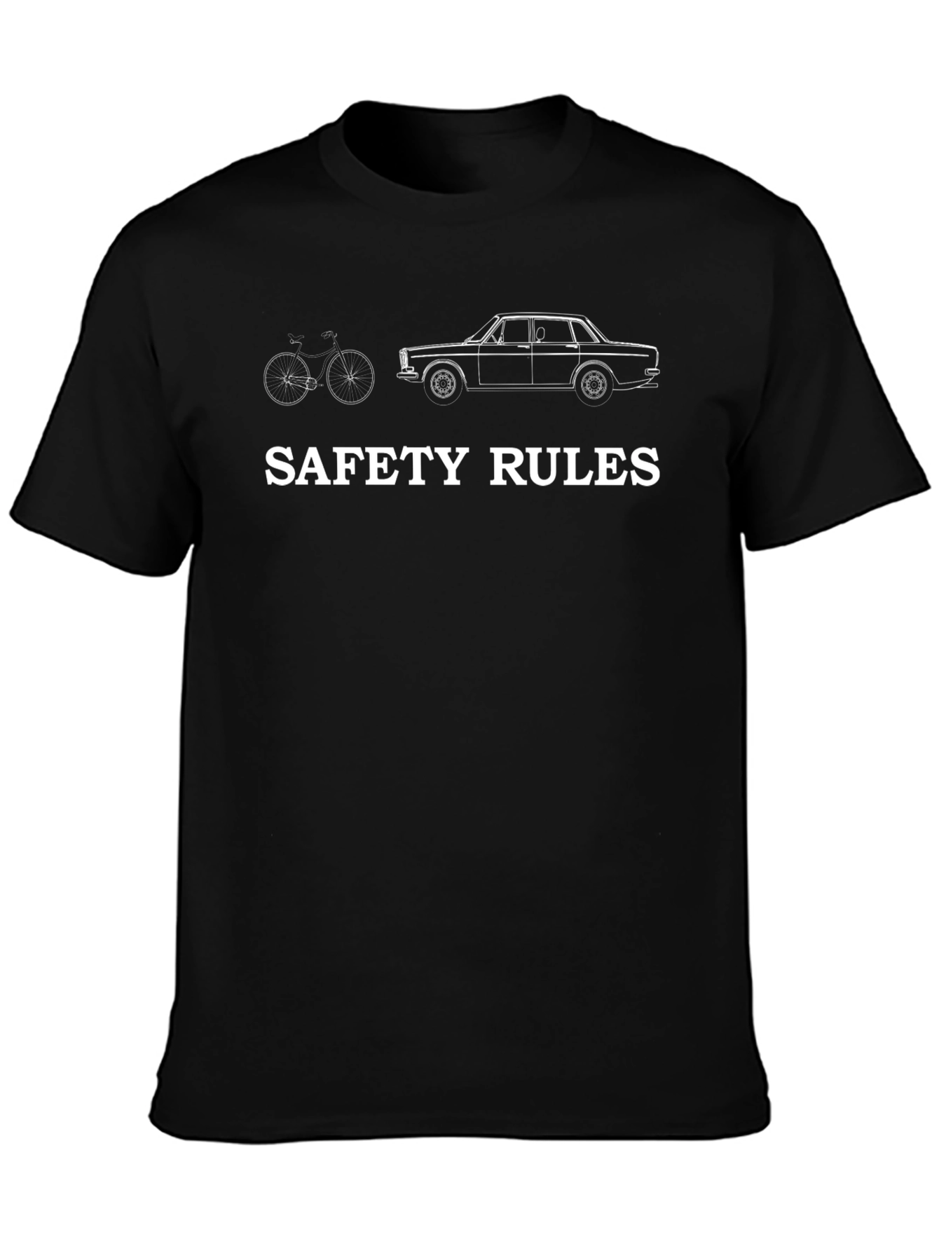 Safety Rules Bicycle & Car Graphic T-Shirt